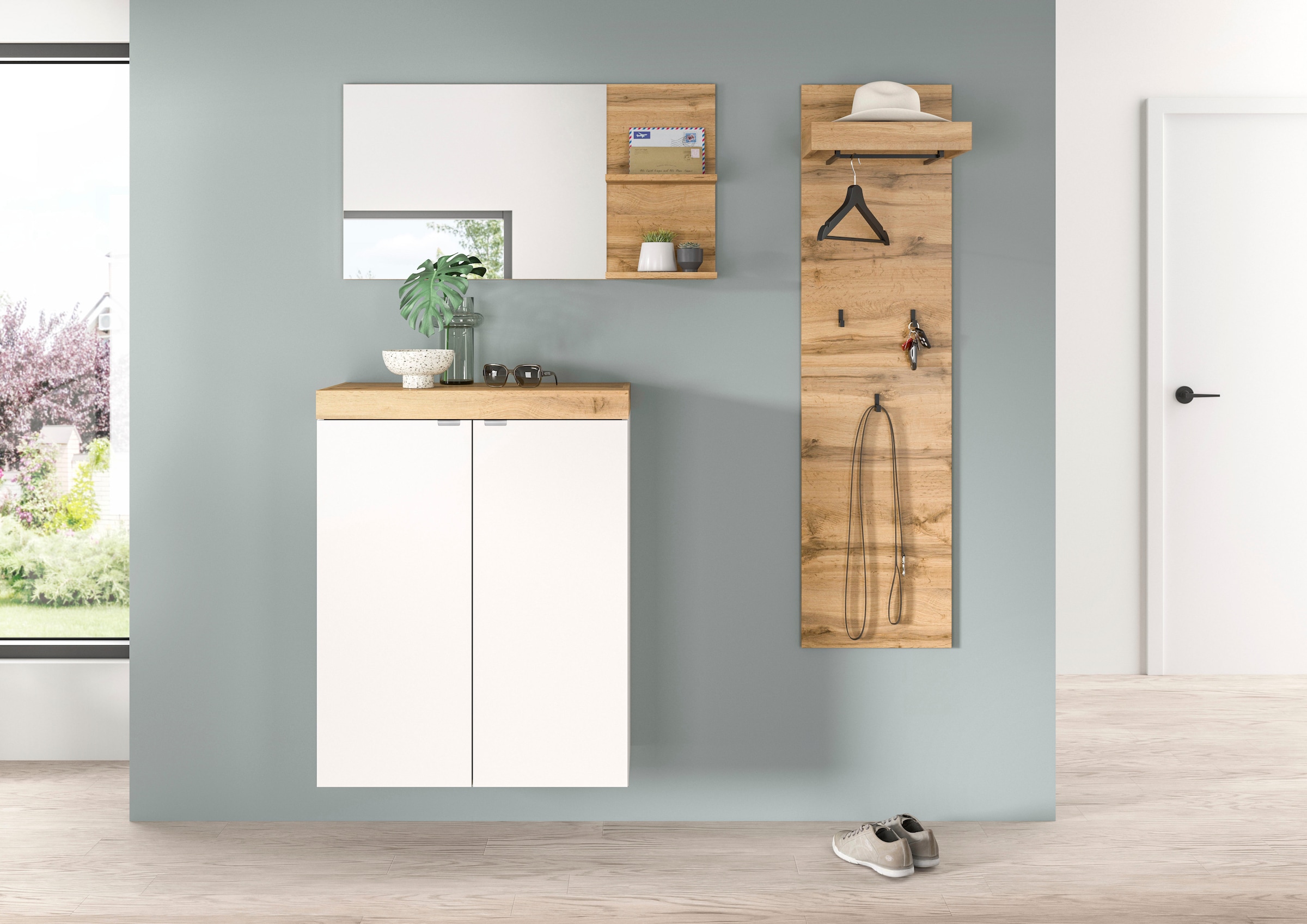 GOODproduct Garderoben-Set »MAMBO II, 3-teilig, hängend oder stehend montierbar« 3 Stk. tlg.