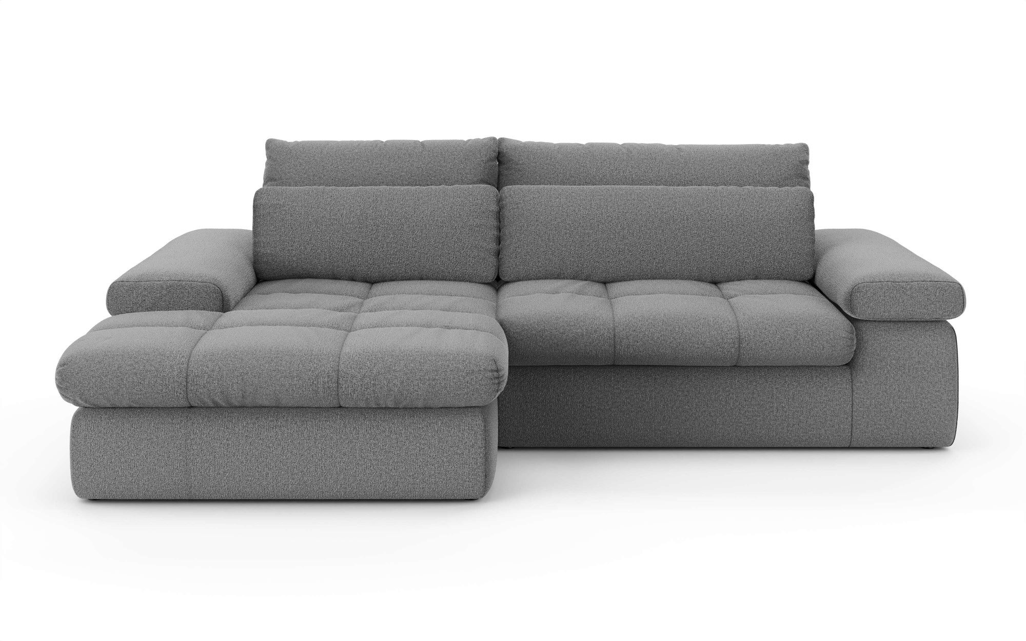 Home affaire Ecksofa »ALVERIE mit Recamiere, moderne Steppung, Masse: B/T/H 274/203/106 cm«, L-Form mit Wellenunterfederung, mit 4 Rückenkissen, pflegeleicht Stoff