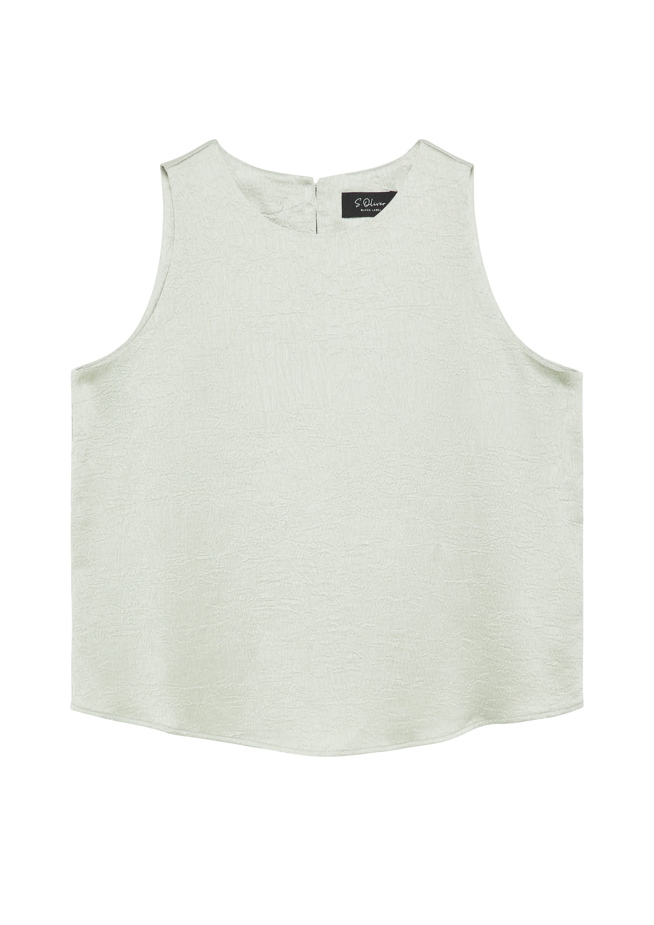 s.Oliver BLACK LABEL Blusentop Sommerbluse / Ärmellos mit feiner glänzender Struktur