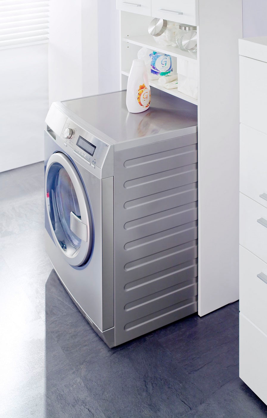 welltime Armoire pour machine à laver »Avena« Meuble sur lave-linge avec 2 compartiments - (L/P/H) 63/24/187 cm