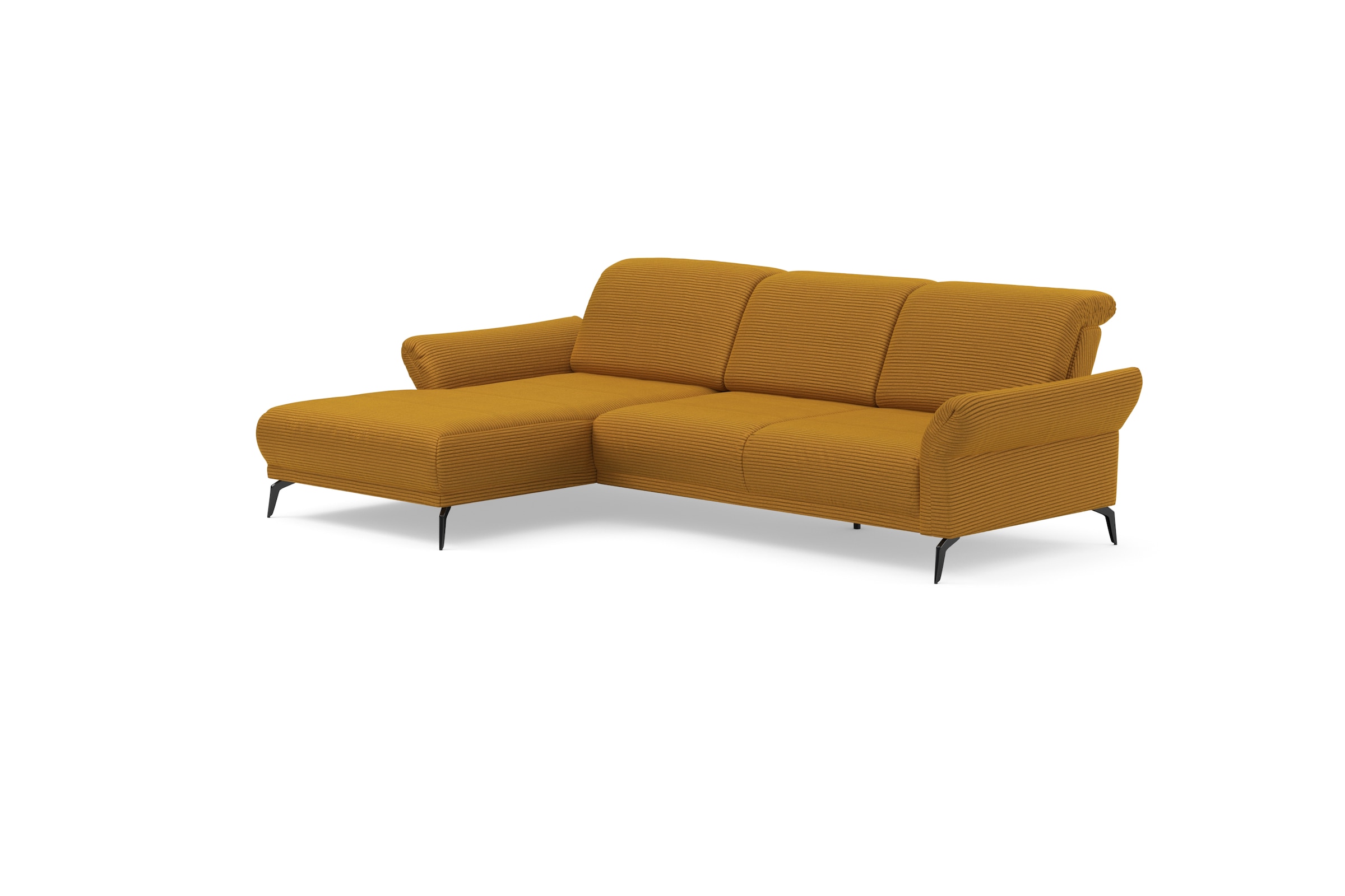 INOSIGN Ecksofa »Coco L-Form« Sitztiefen-, Arm- und Kopfteilverstellung, Cord-Bezug, Fusshöhe 15 cm