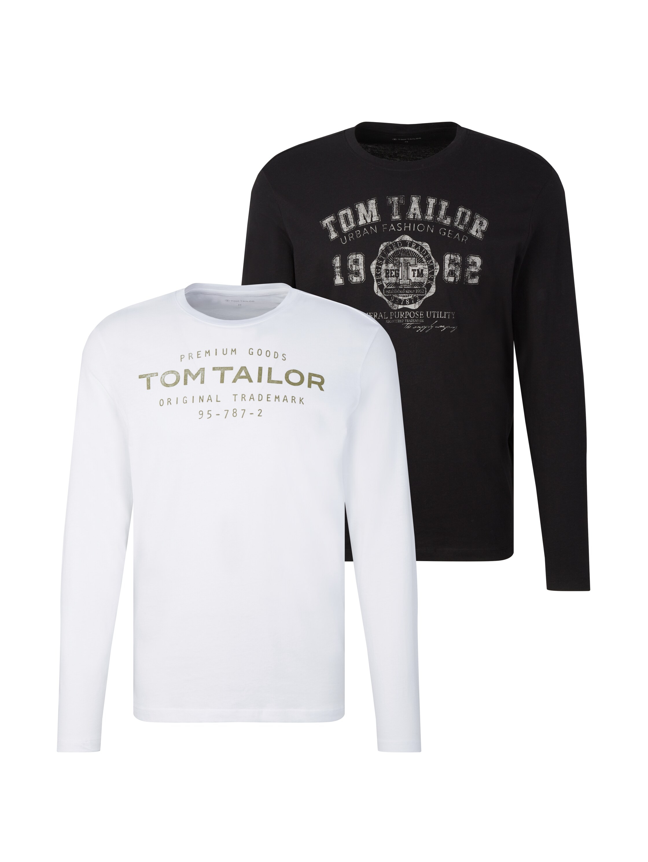Image of TOM TAILOR Langarmshirt Packung, 2 Stk. 2er Pack / mit Logo Print