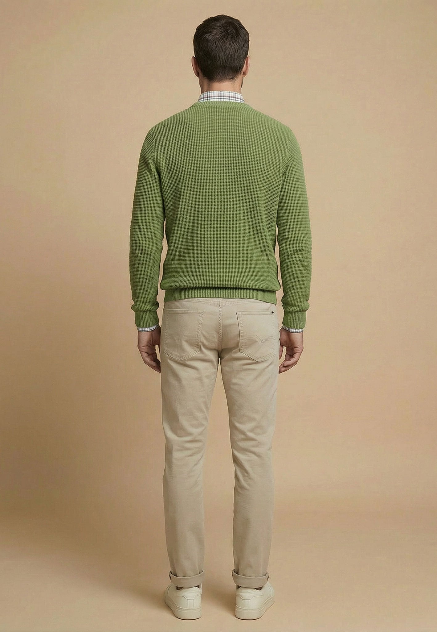 FYNCH-HATTON Pull en tricot aus Baumwolle, normale Passform, hüftbedeckende Länge