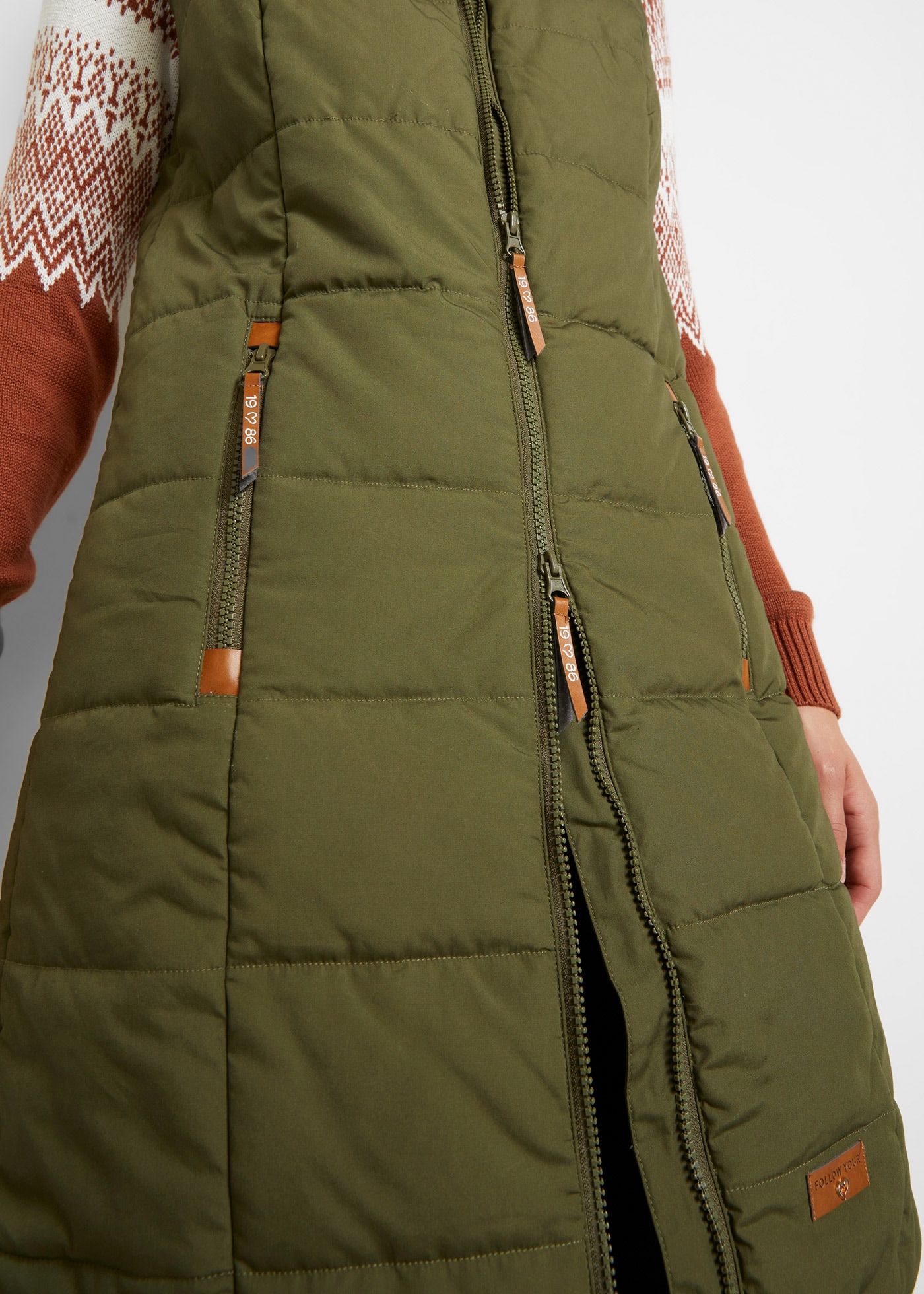 bonprix Gilet long Longweste mit Stehkragen