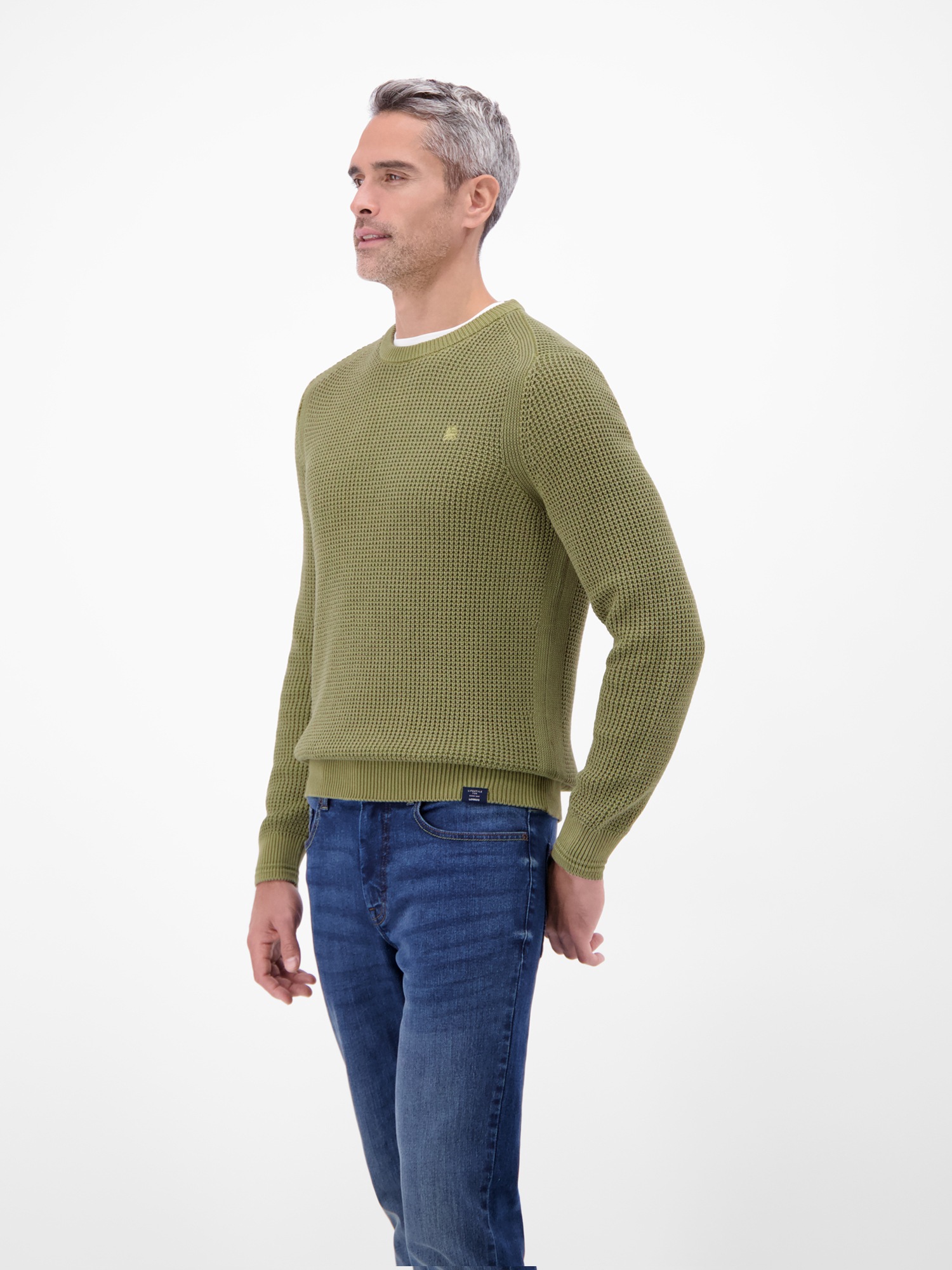 LERROS Pull en tricot »Herren Crewneck-Stricker in Strukturqualität«