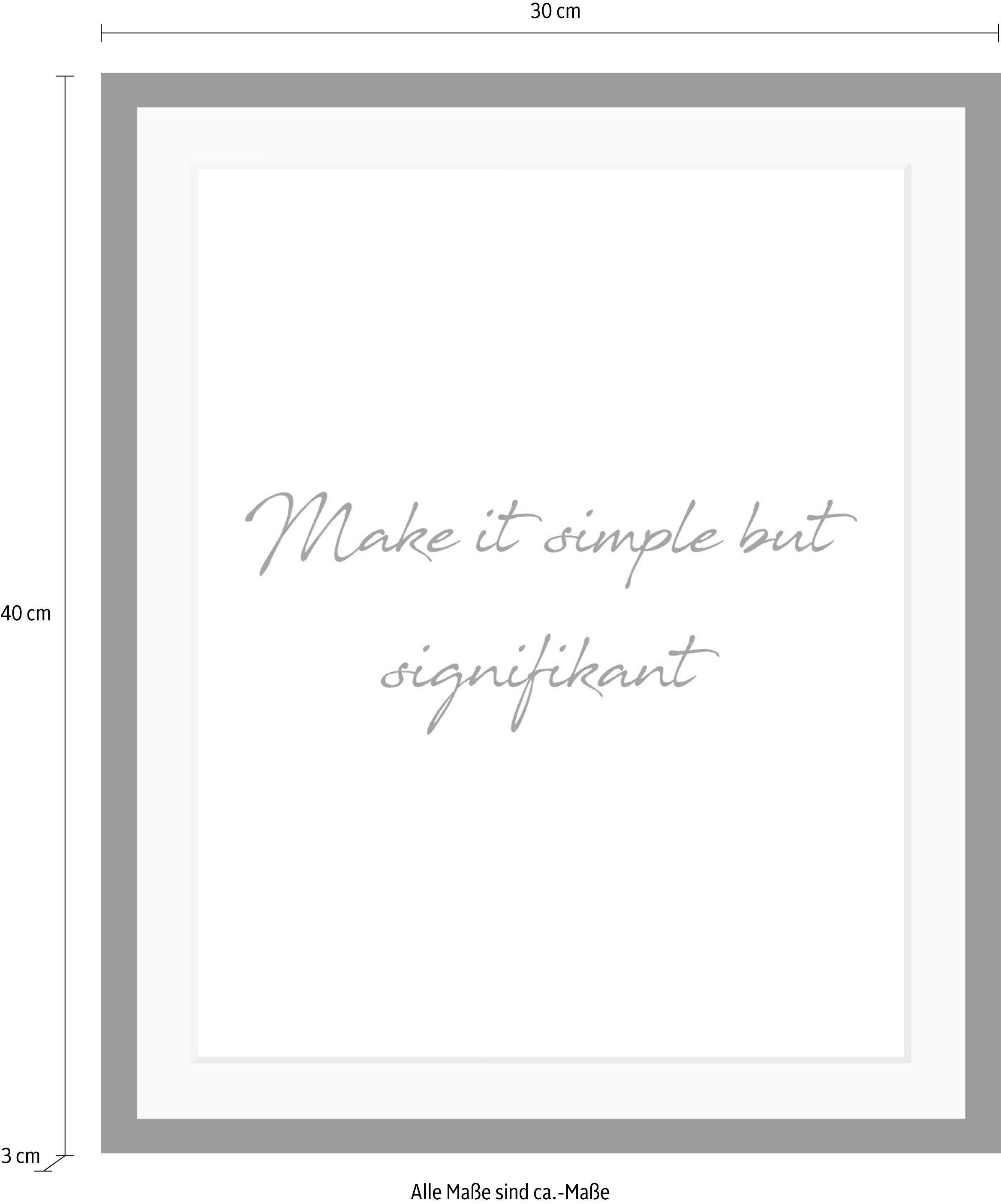 queence Bild »Simple« Motivationsbilder | Schriftzug | Schwarz-Weiss | Spa | Spa Bilder HD Premium Poster-Druck inkl. Holzrahmen