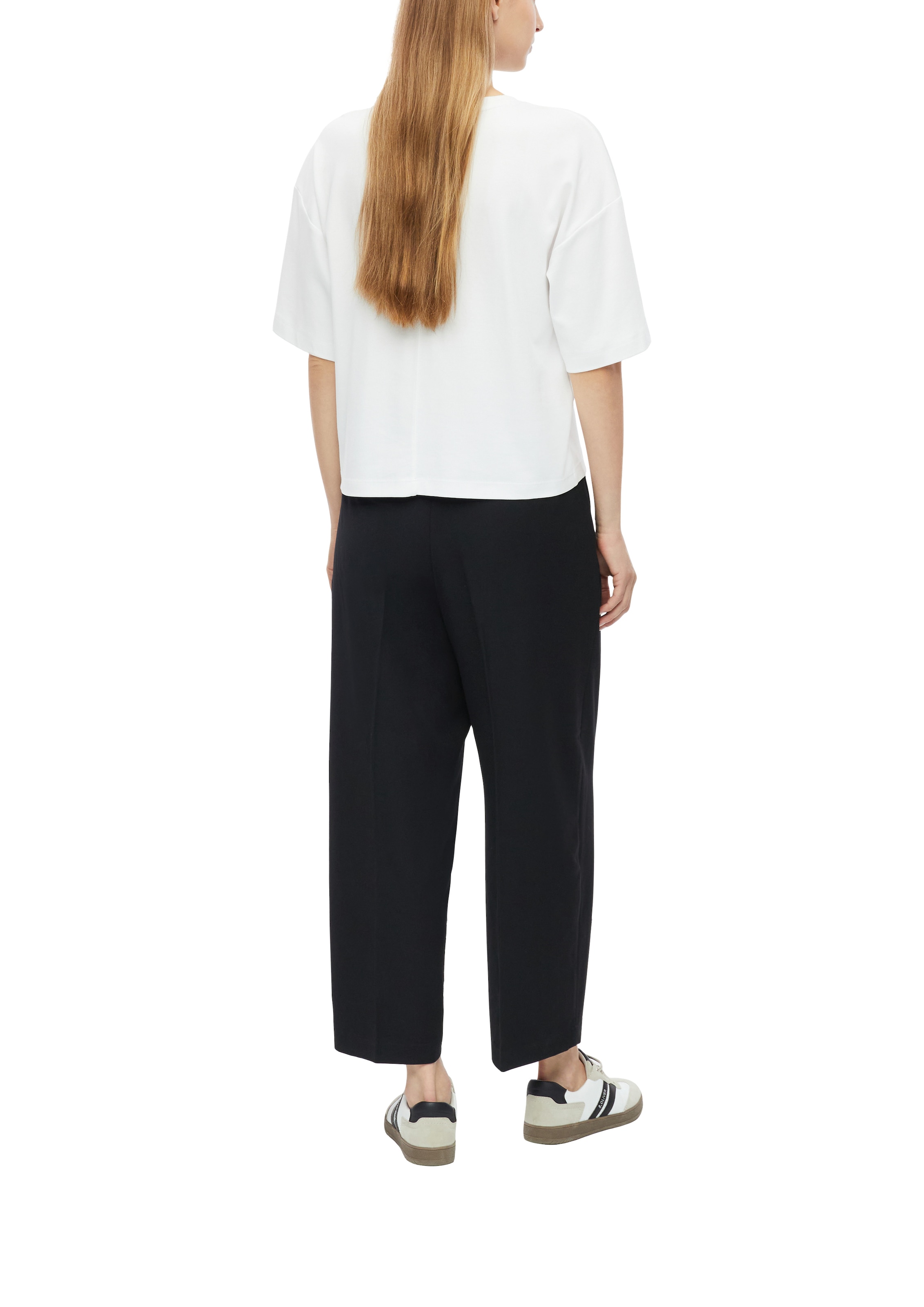 s.Oliver Bundfaltenhose  Hohe Leibhöhe, Barrel Beinform, knöchellang