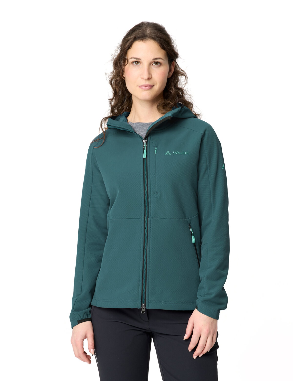 Image of VAUDE Kapuzenfleecejacke "WOMENS ELOPE STORMFLEECE HOODY" sportlicher Stil, kuschelig warme Innenseite, mit Kapuze