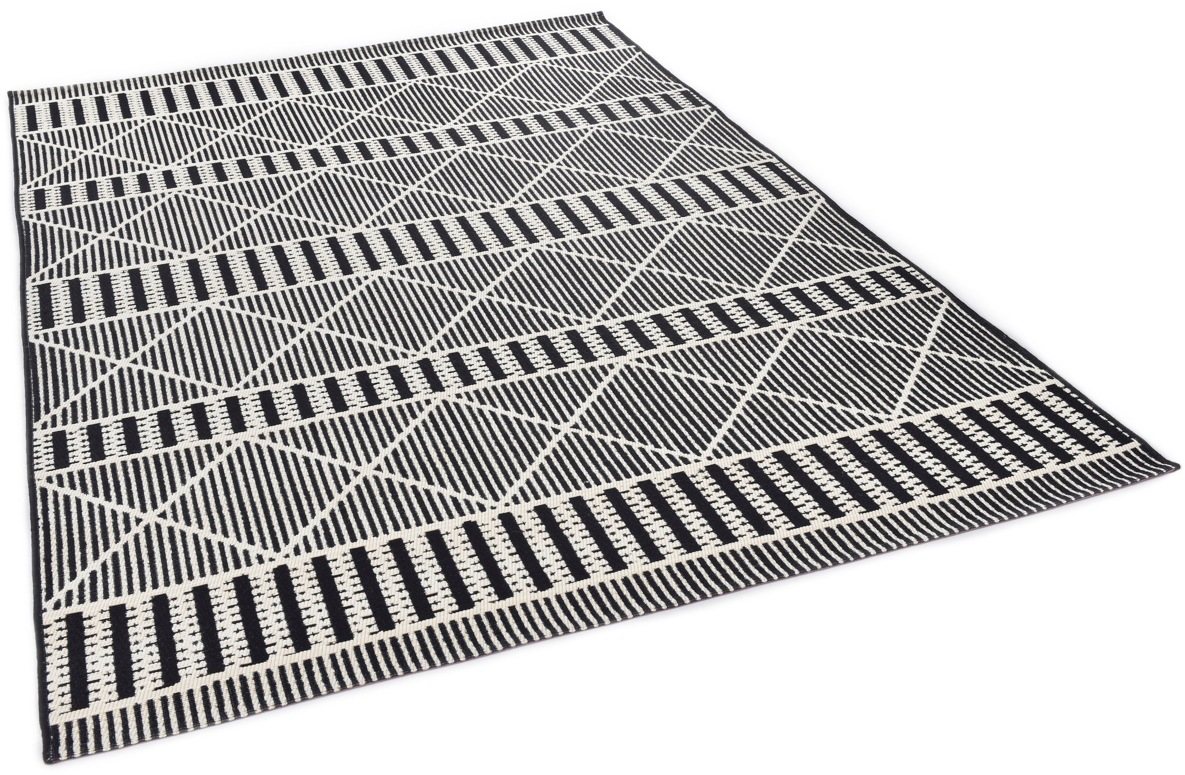 TOM TAILOR HOME Teppich »Funky Outdoor Geometric«, rechteckig, 5 mm Höhe, Flachgewebe, modernes Rauten Design, Outdoor geeignet, Wohnzimmer