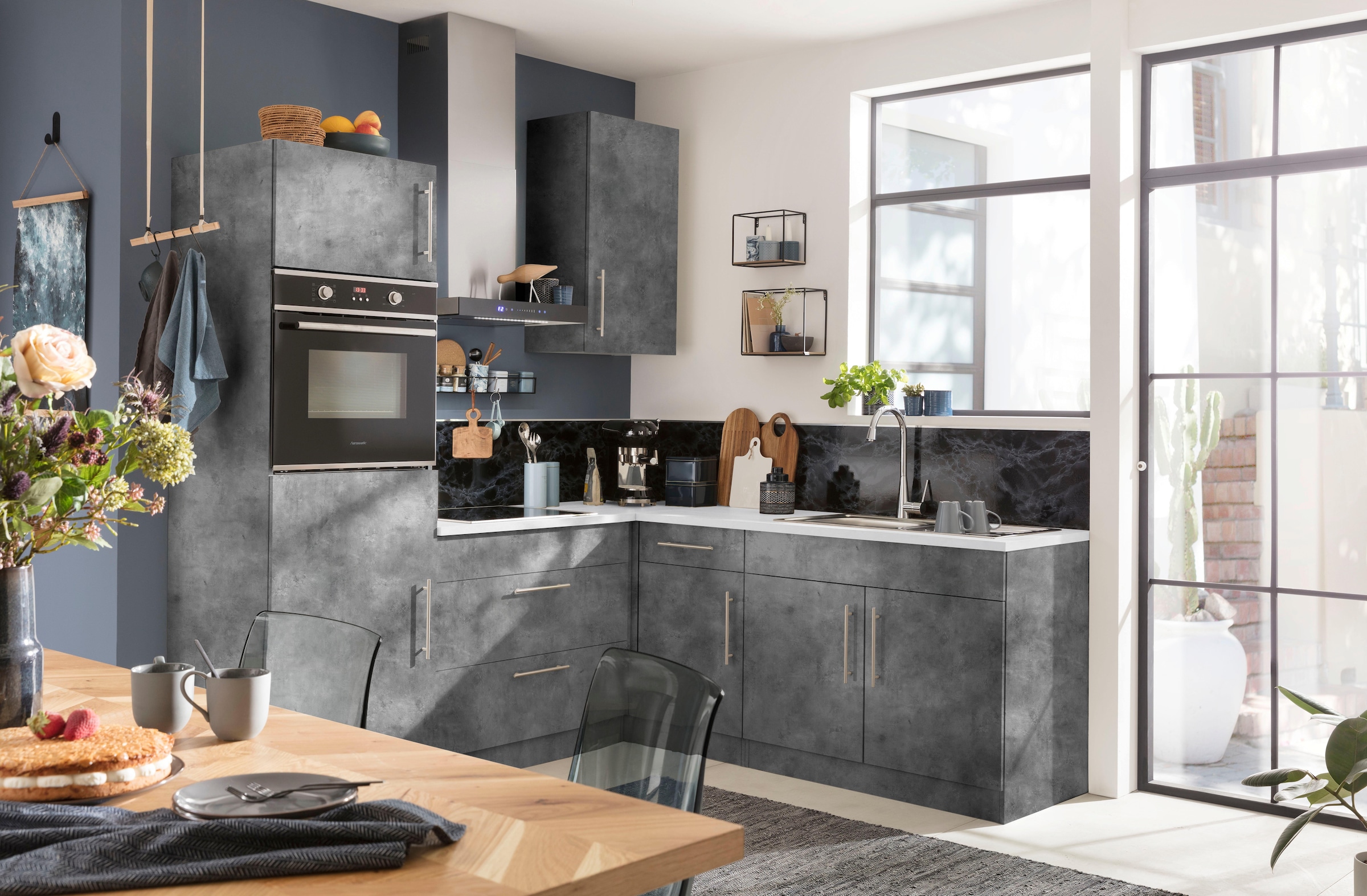 wiho Küchen Armoire d'encastrement pour table de cuisson »Cali« 90 cm breit, ohne Arbeitsplatte