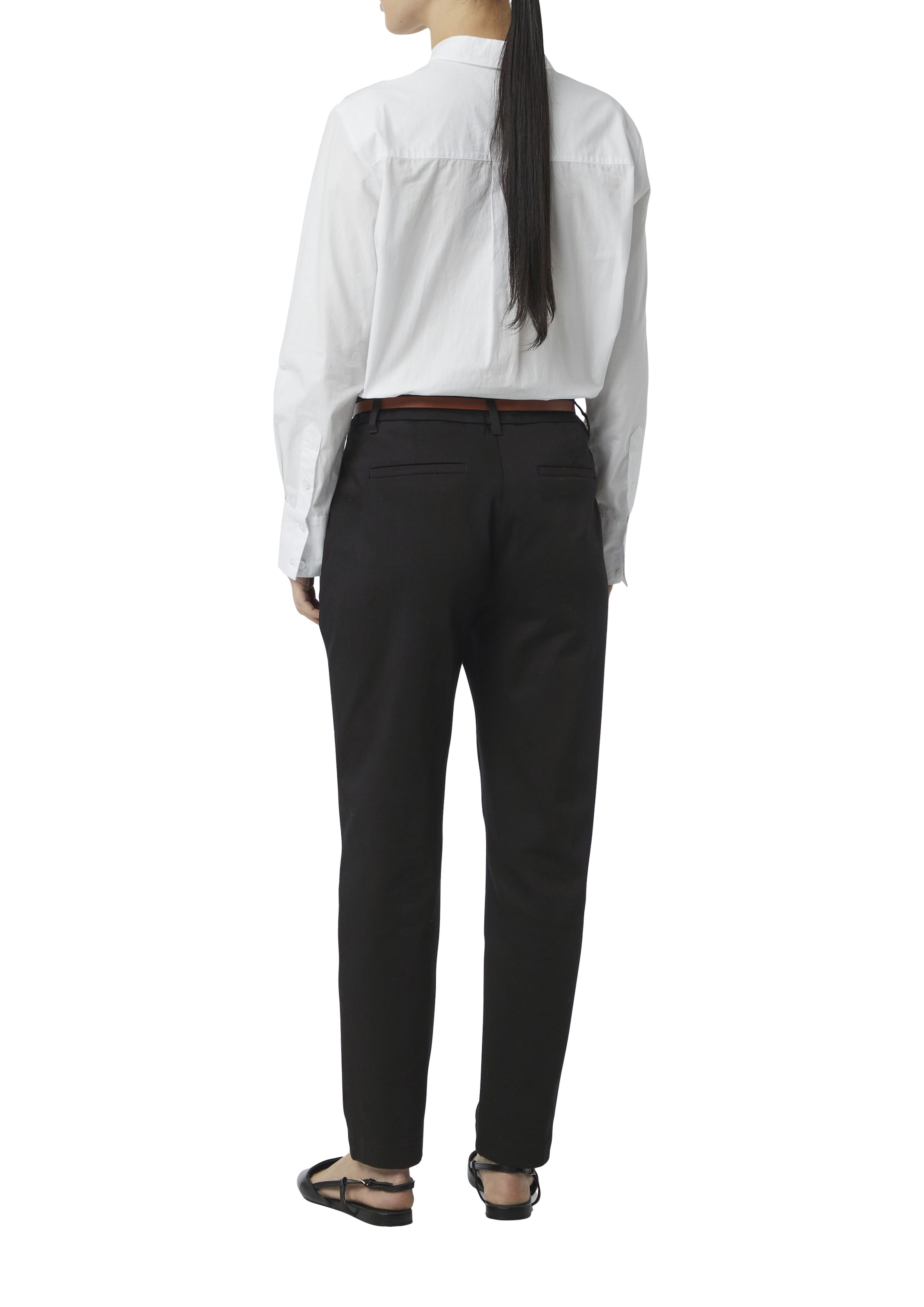 Comma Chinohose  mit Gürtel und Stretch