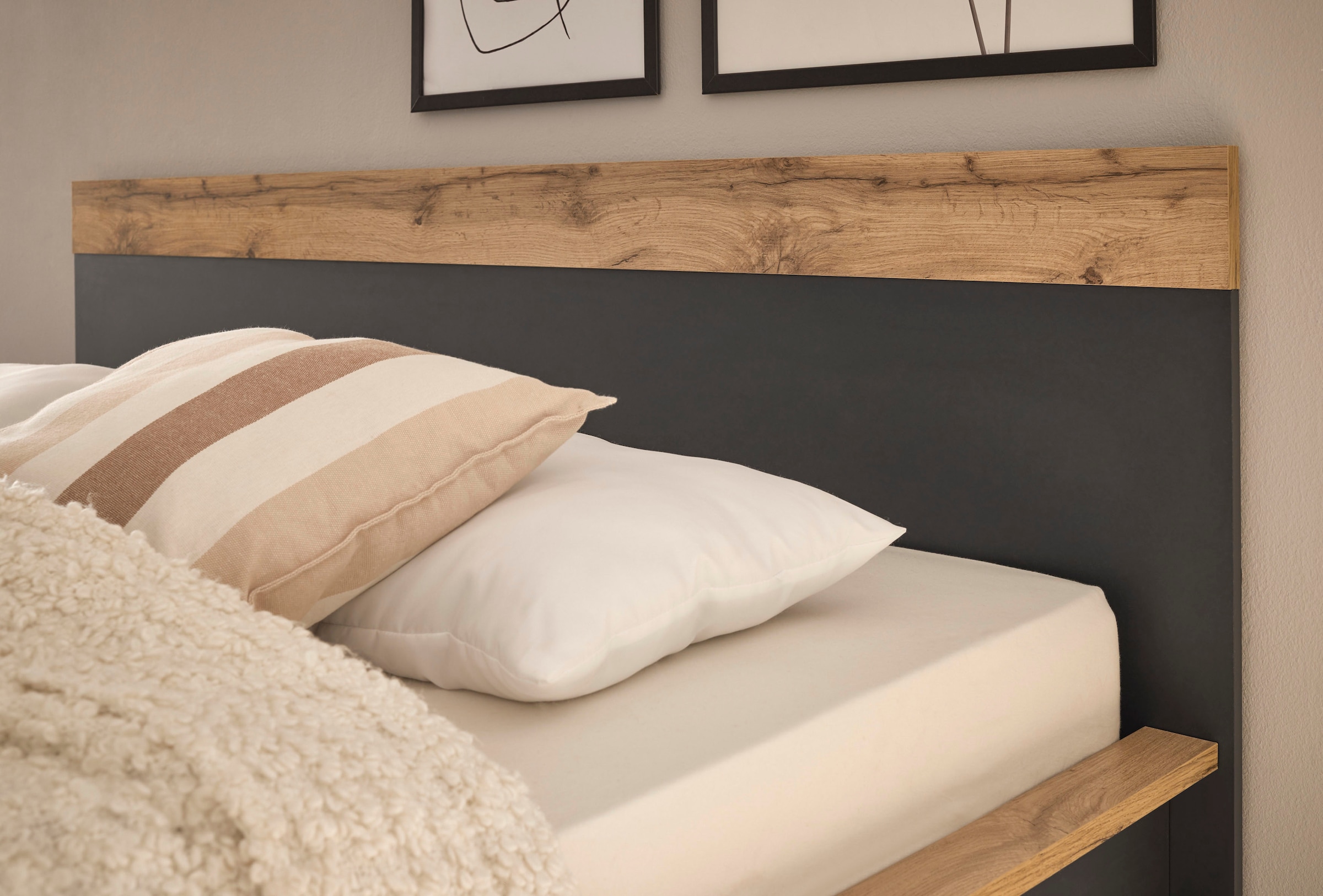 GOODproduct Ensemble de chambre à coucher »Westminster« Bett Breite Liegefläche 90 oder 140cm und 1 Nachtkommode