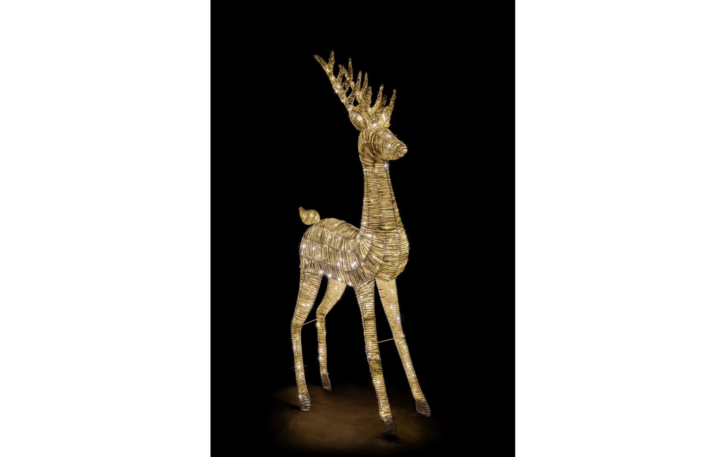 STT Figurine décorative LED »Gold reindeer« blanc chaud