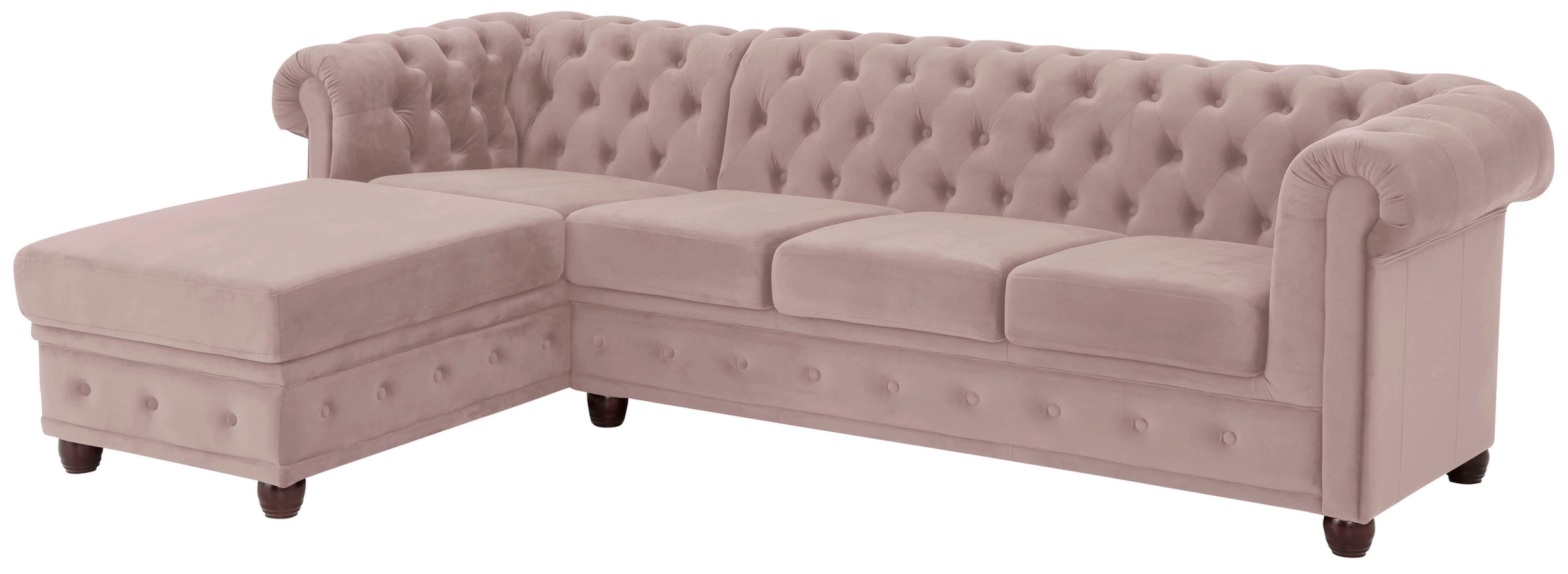 Home affaire Canapé Chesterfield »New Castle L-Form« hochwertige Knopfheftung in Chesterfield-Design, B/T/H: 255(171/72)