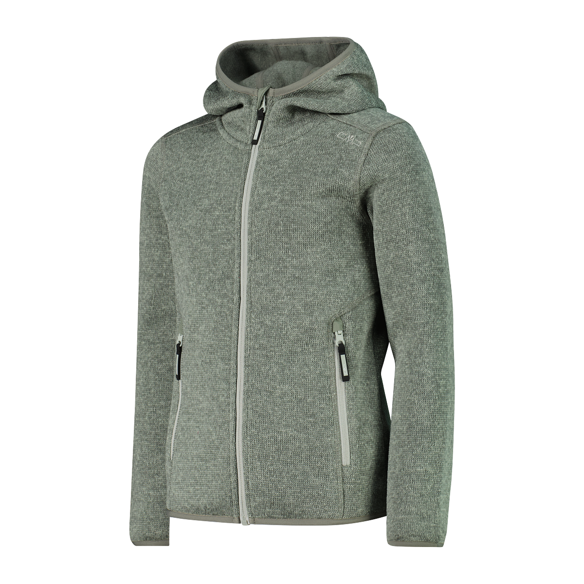CMP Strickfleecejacke mit Kapuze Übergangsjacke für Kinder, mit Kapuze, mit Reissverschlusstaschen