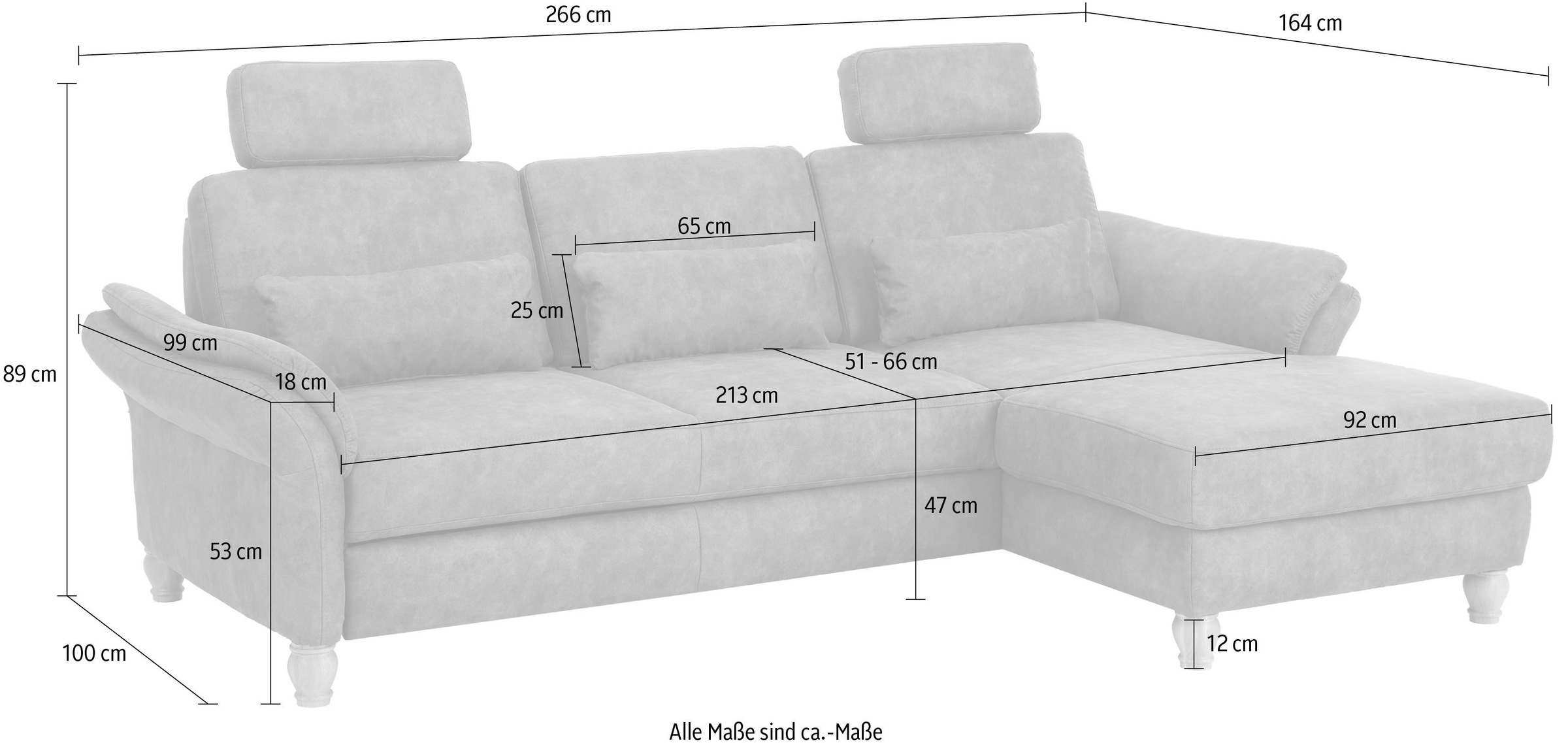 Home affaire Ecksofa »Palace L-Form«, incl. Sitztiefenverstellung, wahlweise mit Bettfunktion und Stauraum