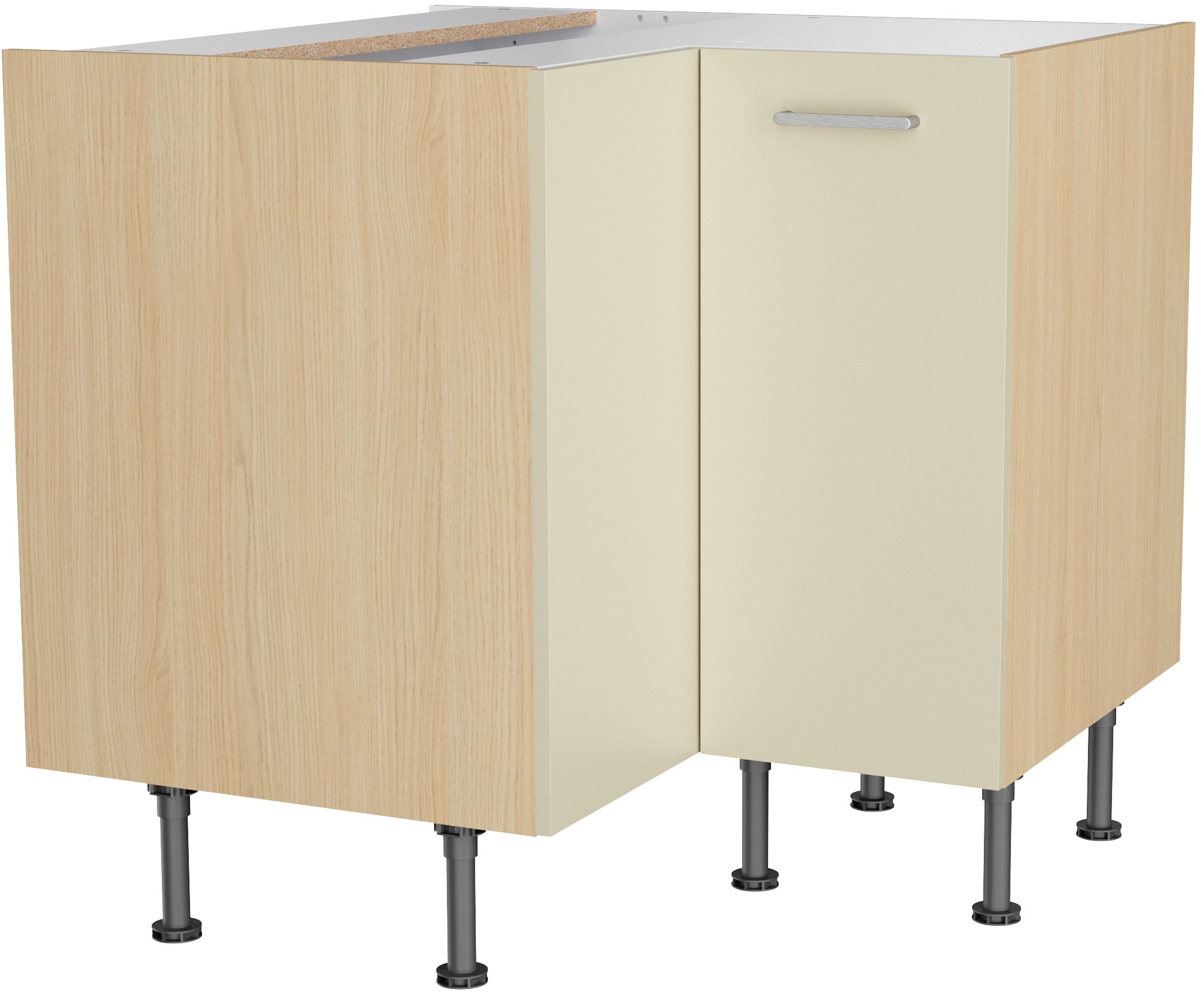 KOCHSTATION Eckunterschrank »KS-Lucy« Breite 90 x 90 cm, mit 2 Türen, Soft-Close, höhenverstellbare Füsse