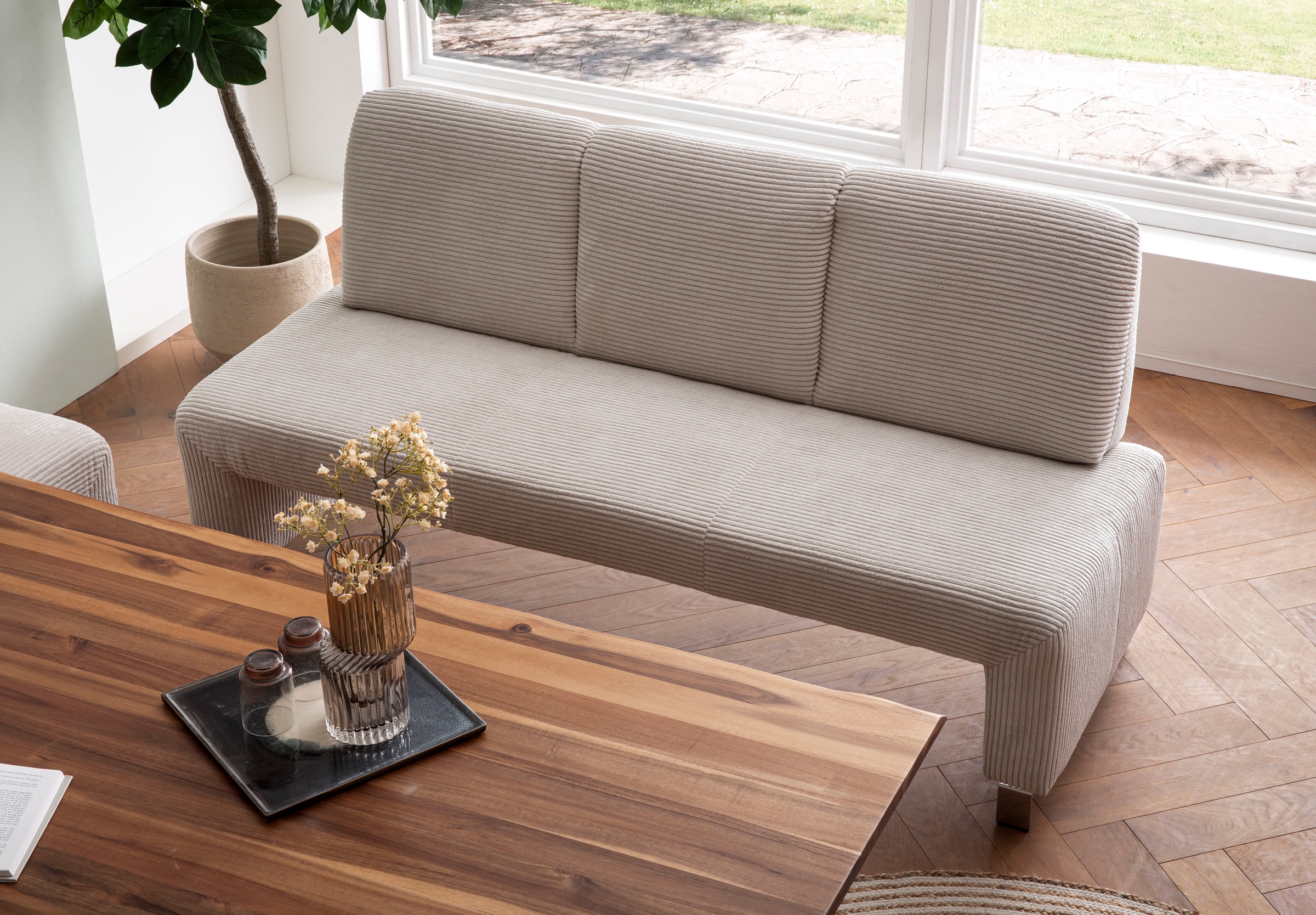 exxpo - sofa fashion Polsterbank »Intenso, Sitzbank, Breite 182 cm, wahlweise in Leder oder Textil«, hohe Bodenfreiheit, frei im Raum stellbar, hoher Sitzkomfort