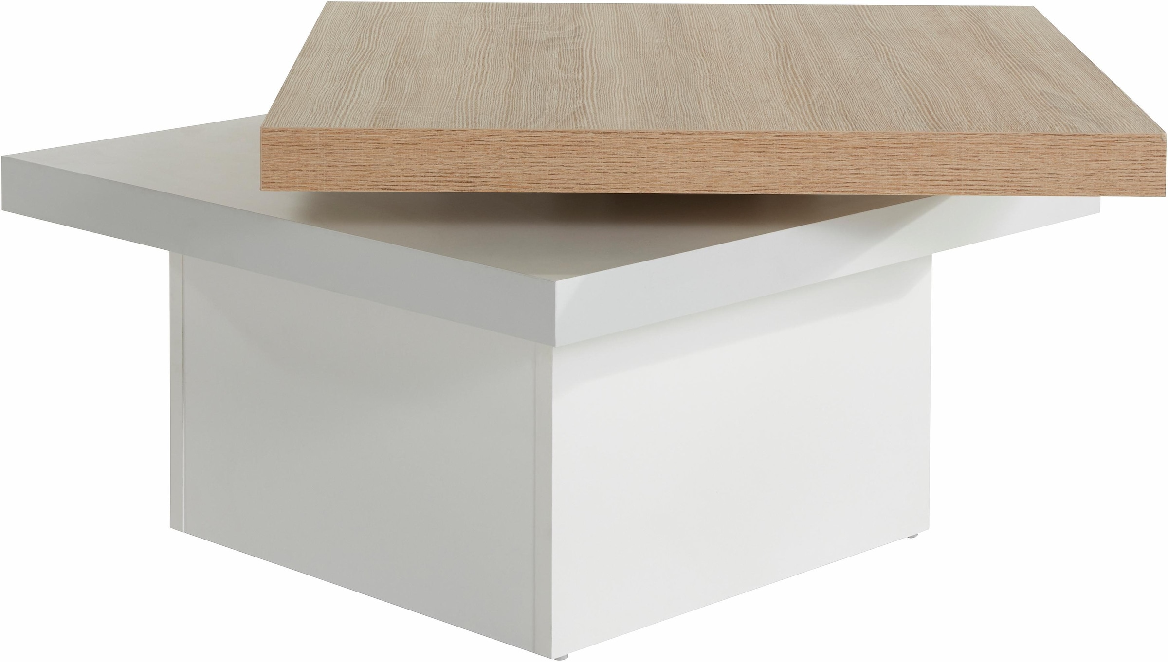 PRO Line Couchtisch, aus Holz, mit Funktion, 2 Tischplatten, 1 Tischplatte drehbar