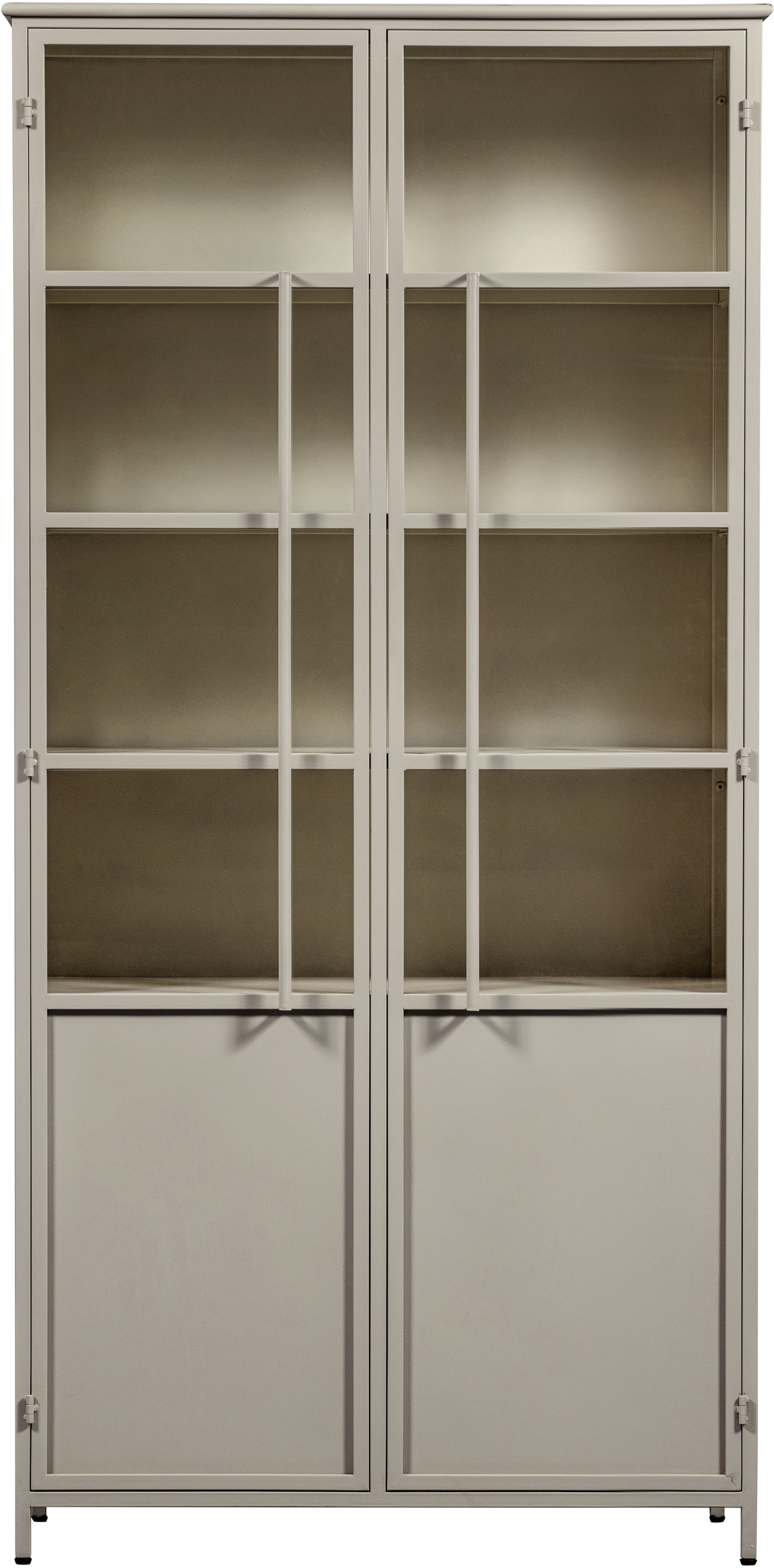 WOOOD Vitrine »EXHIBIT  SCHRANK METALL B/T/H: 99/44/200 cm« Die Vitrine Exhibit aus mattem Metall bietet 5 robuste Einlegeböden.
