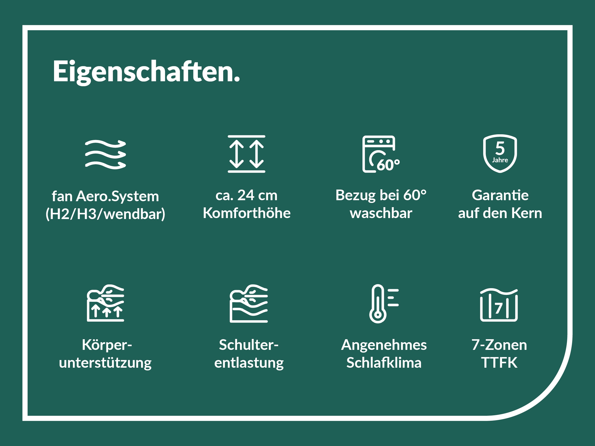 fan »fan Flex Side Clima T, Matratze 90x200 cm, 140x200 cm & mehr, in H2/H3« 24 cm hoch 1.034 Federn 1 cuis tlg. Matelas réversible avec système Aero, 1034 ressorts (pour 100x200 cm)