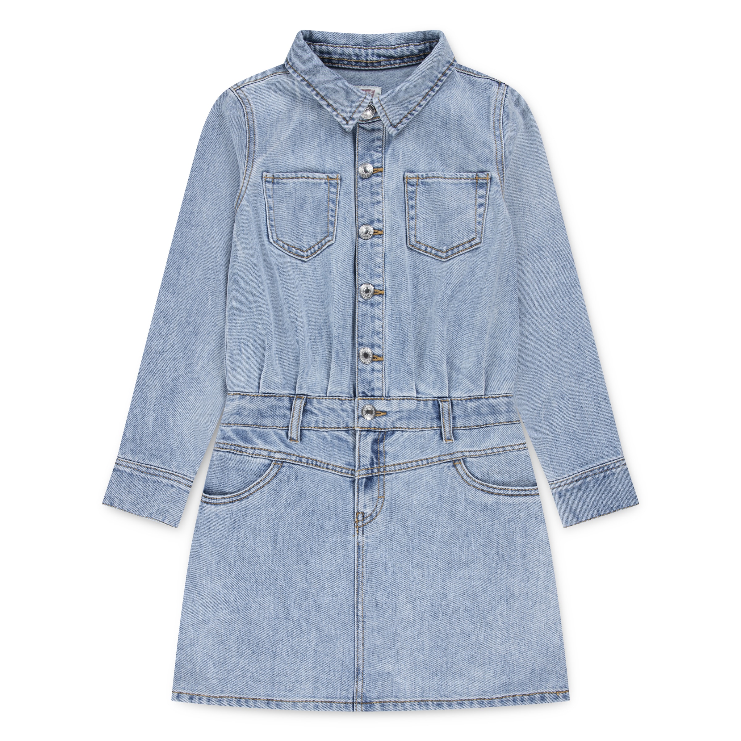 Image of Levis Kids Jeanskleid "LVG LS WESTERN DRESS" Brusttaschen Gesässtaschen mit Druckknöpfen, for Girls