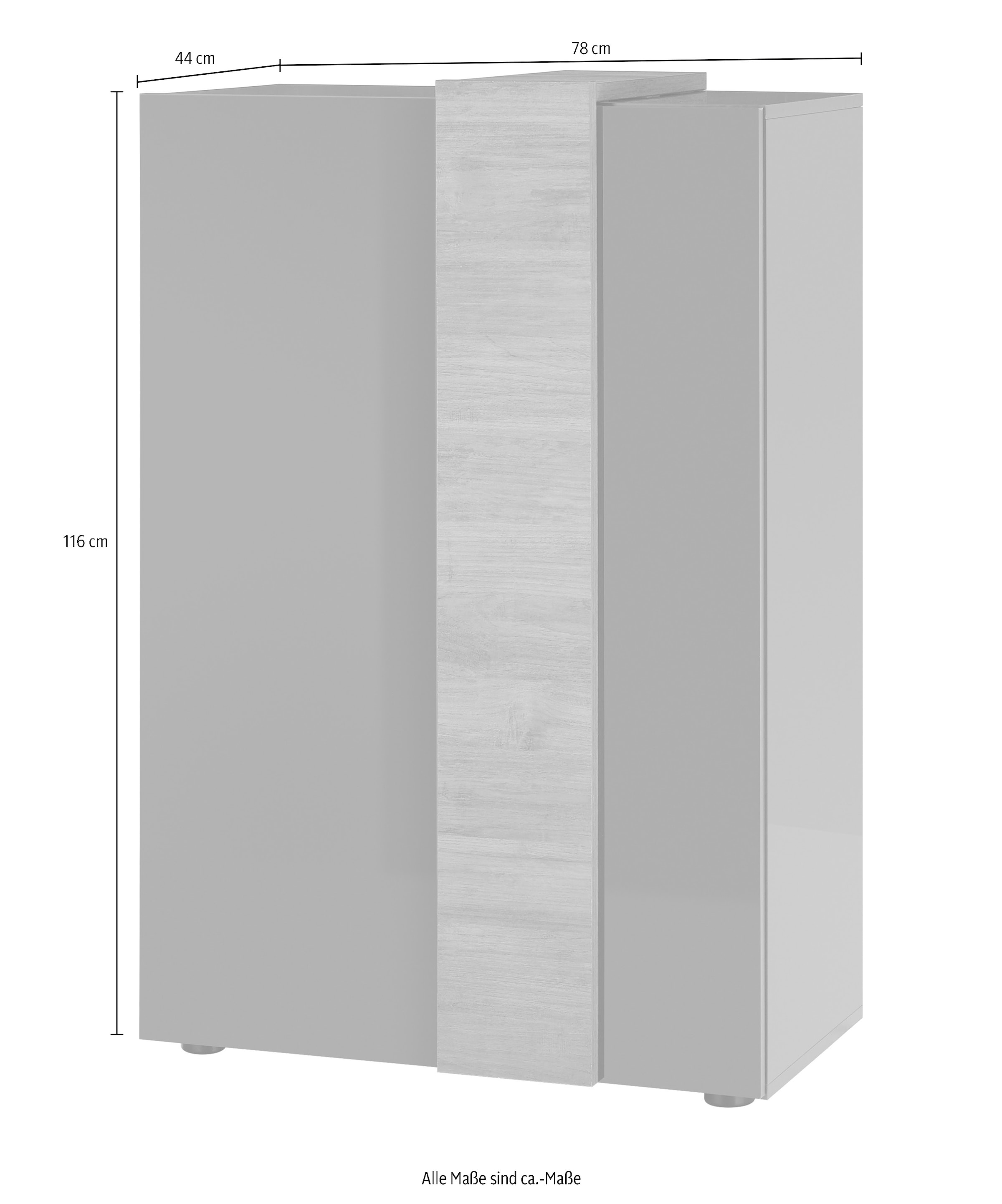 MCA furniture Highboard Höhe ca. 116 cm