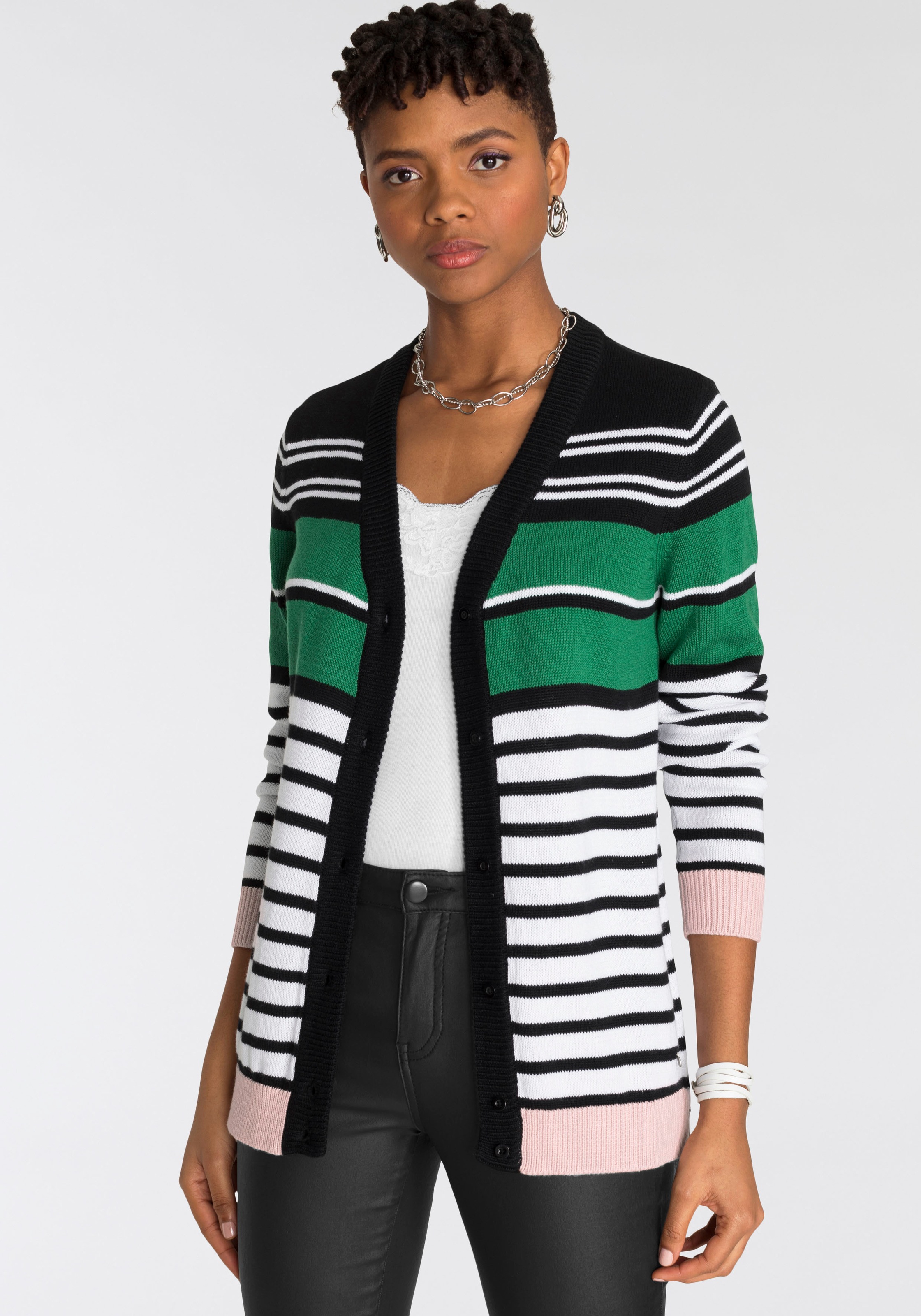 Image of AJC Strickjacke, mit trendigem Streifen- & Farbverlauf - bei Ackermann Versand Schweiz