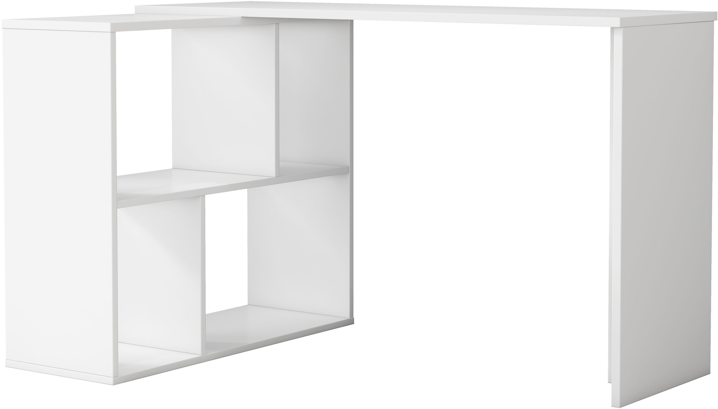 Image of GOODproduct Eckschreibtisch "Jaaron" mit vier offenen Fächern, modernes und elegantes Design