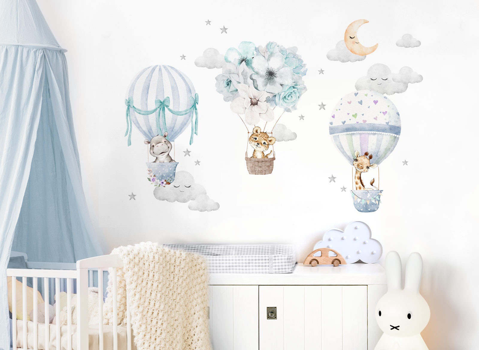 Image of little DECO Wandtattoo »Little Deco Wandtattoo Tiere & Heissluftballons Blau« bei Ackermann Versand Schweiz