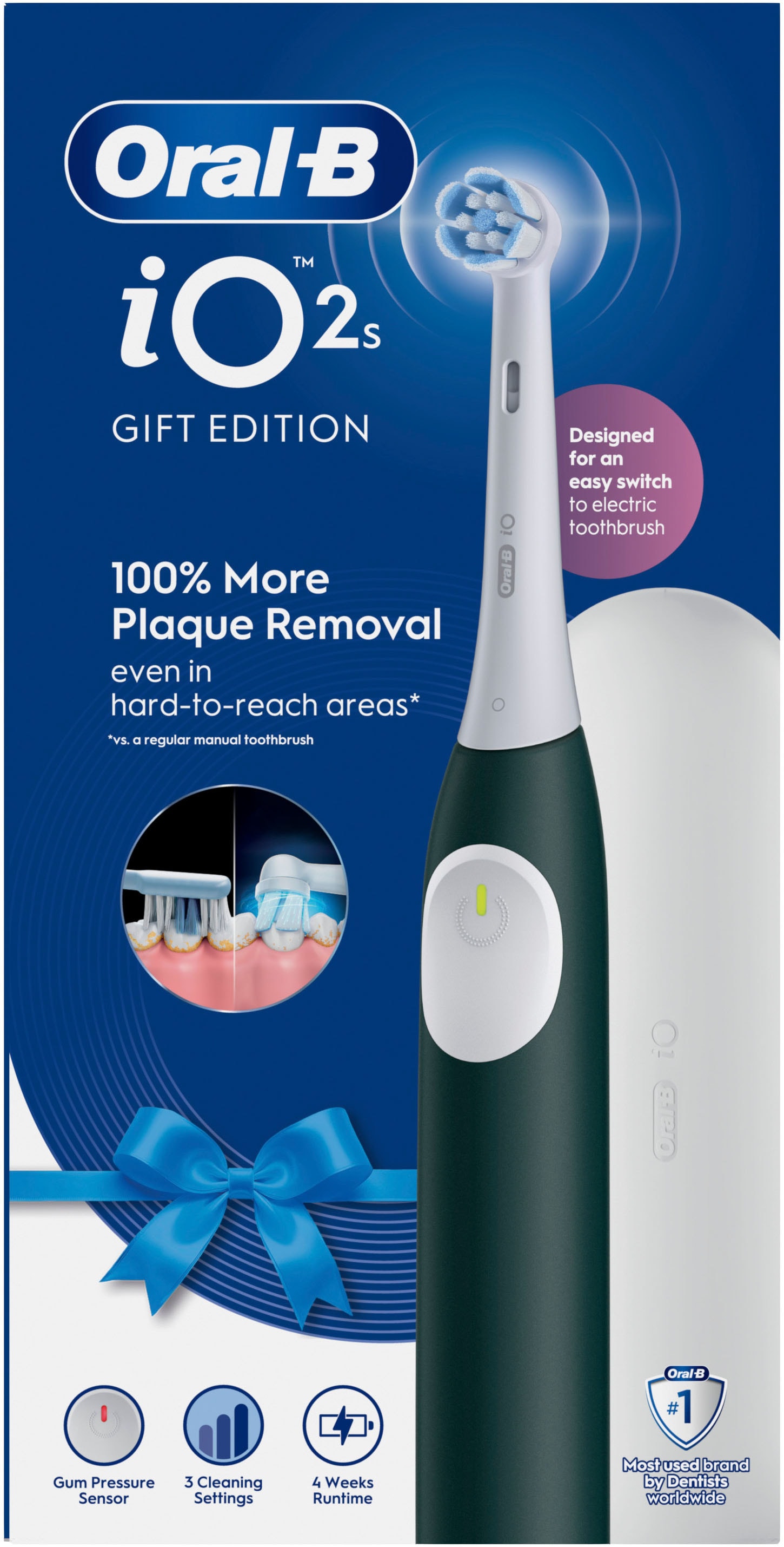 Oral-B Elektrische Zahnbürste »iO Series 2« 1 Stk. Aufsteckbürsten für die sanfte Reinigung, Reise-Etui, Aufsteckbürstenhalter