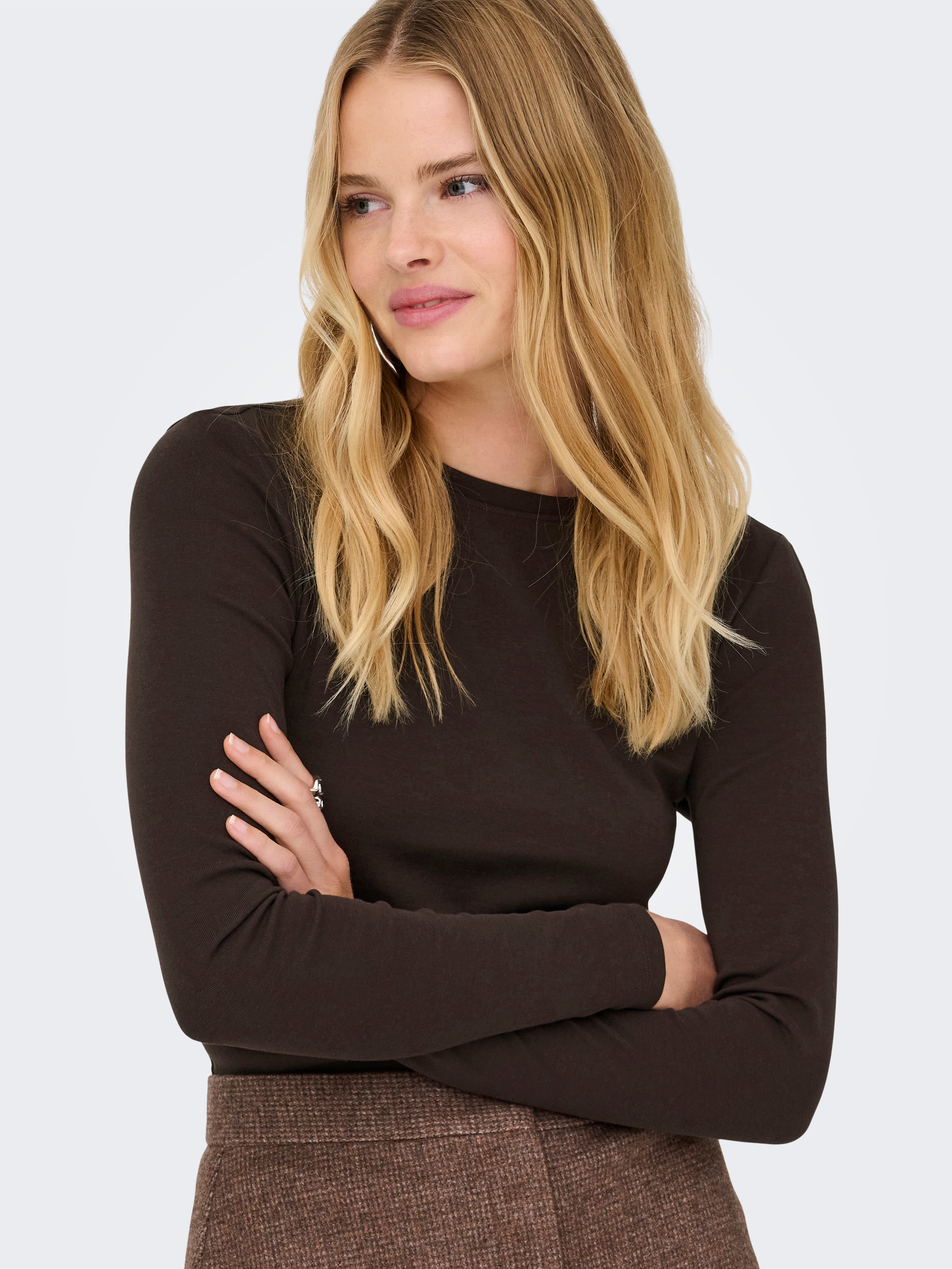 ONLY T-shirt à manches longues »ONLRILEY O-NECK L/S TOP JRS« mélange de coton