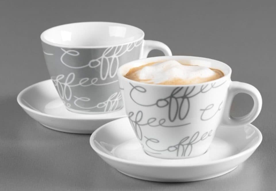 Ritzenhoff & Breker Cappuccinotasse »Cornello Grey«, (Set, 4 tlg.), 2 Tassen, 2 Untertassen