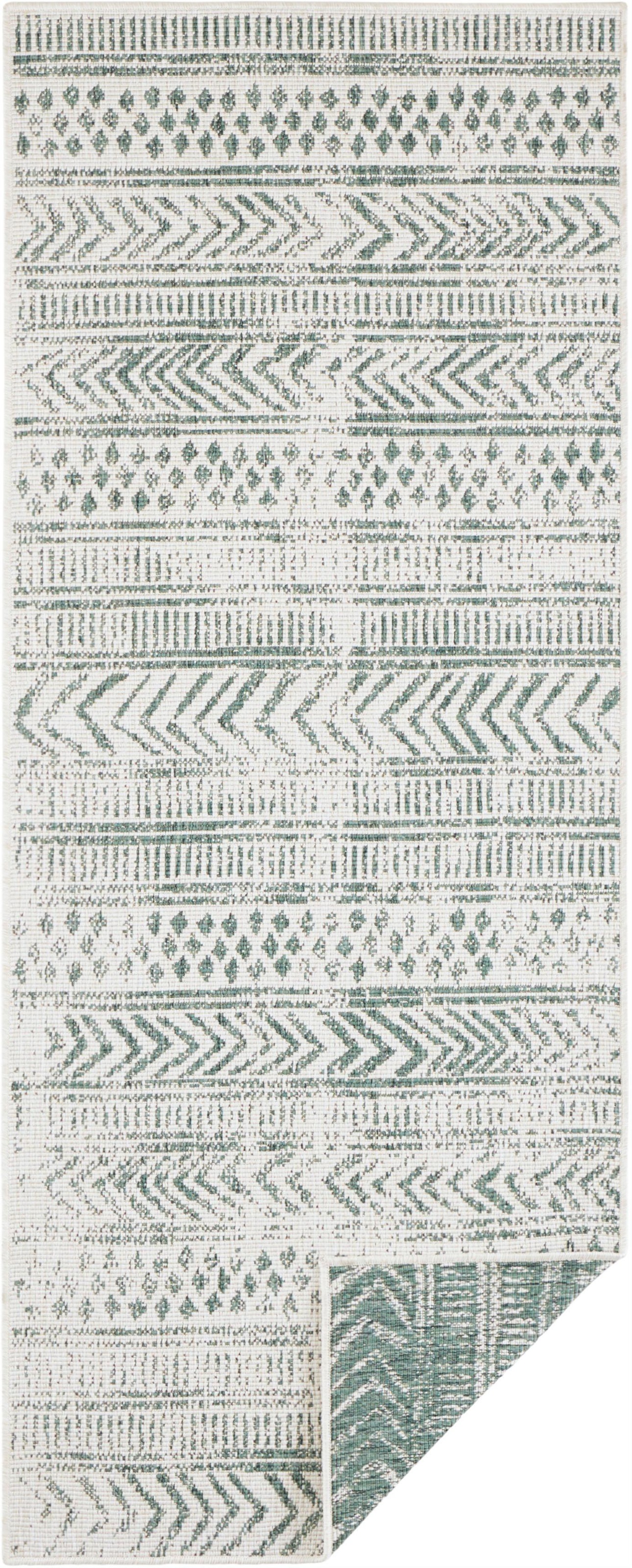 NORTHRUGS Teppich »BIRI Wendeteppich«, rechteckig, 5 mm Höhe, In-& Outdoor, Wetterfest, Balkon, Läufer, Wohnzimmer, Wasserfest, Boho