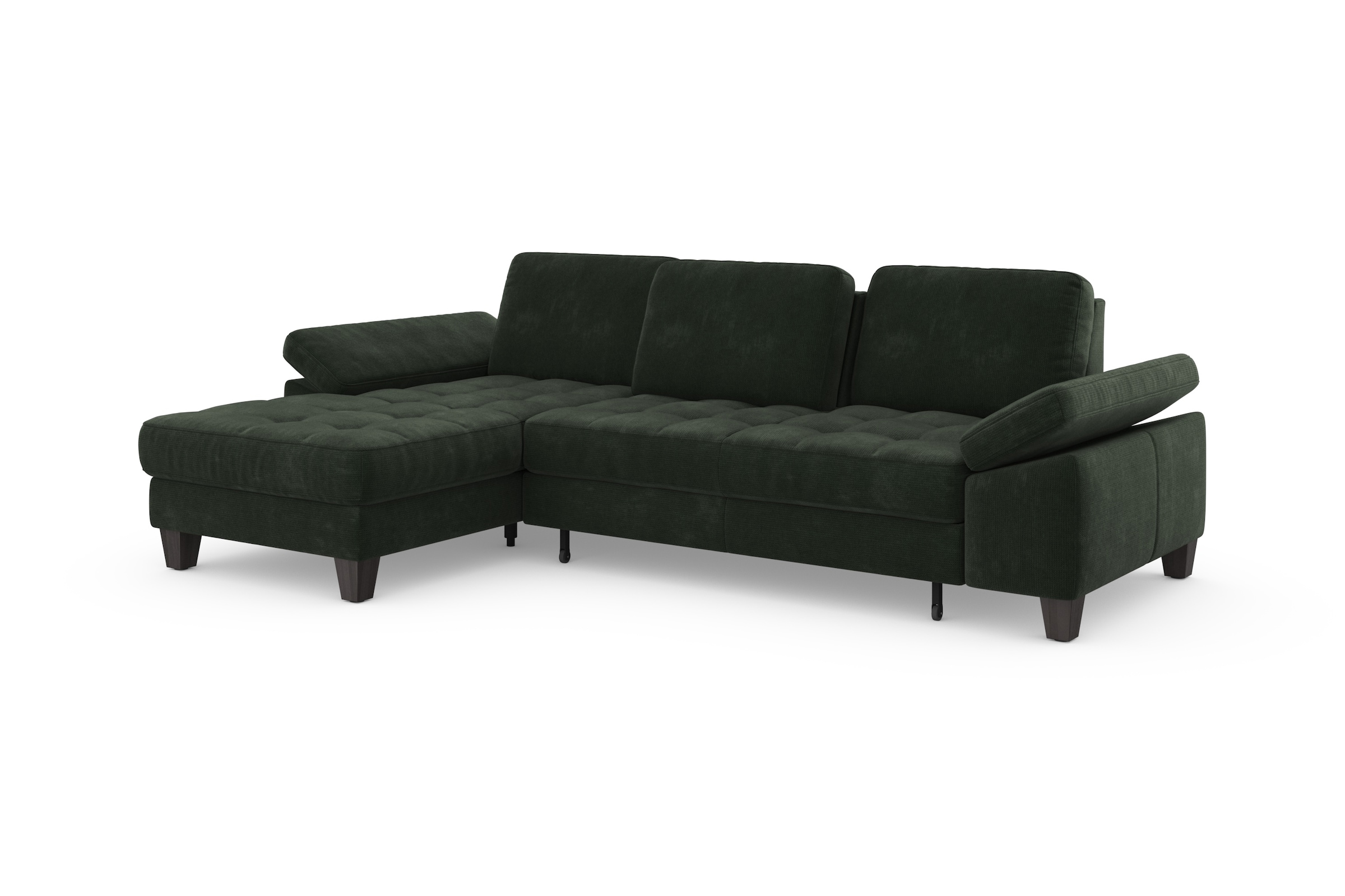 sit&more Ecksofa »Westham L-Form«, Recamiere, mit oder ohne Bettfunktion, Bettkasten, Füsse wengefarben