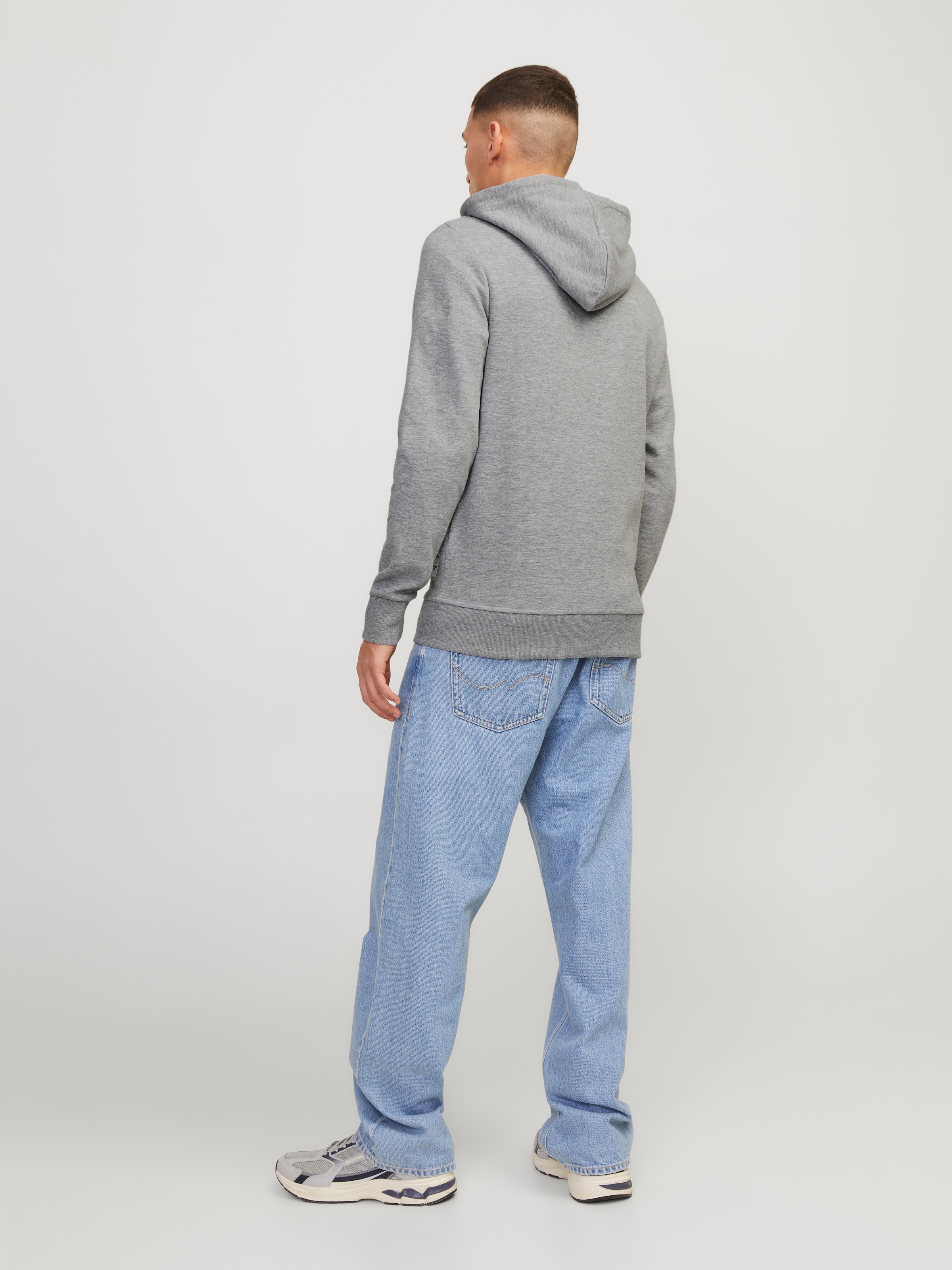 Jack & Jones Kapuzensweatjacke »JJEBASIC Hoodie mit Rippbündchen und angenehmem Tragegefühl« unifarben, modisch, regular fit, Baumwollmischung, Rundhals
