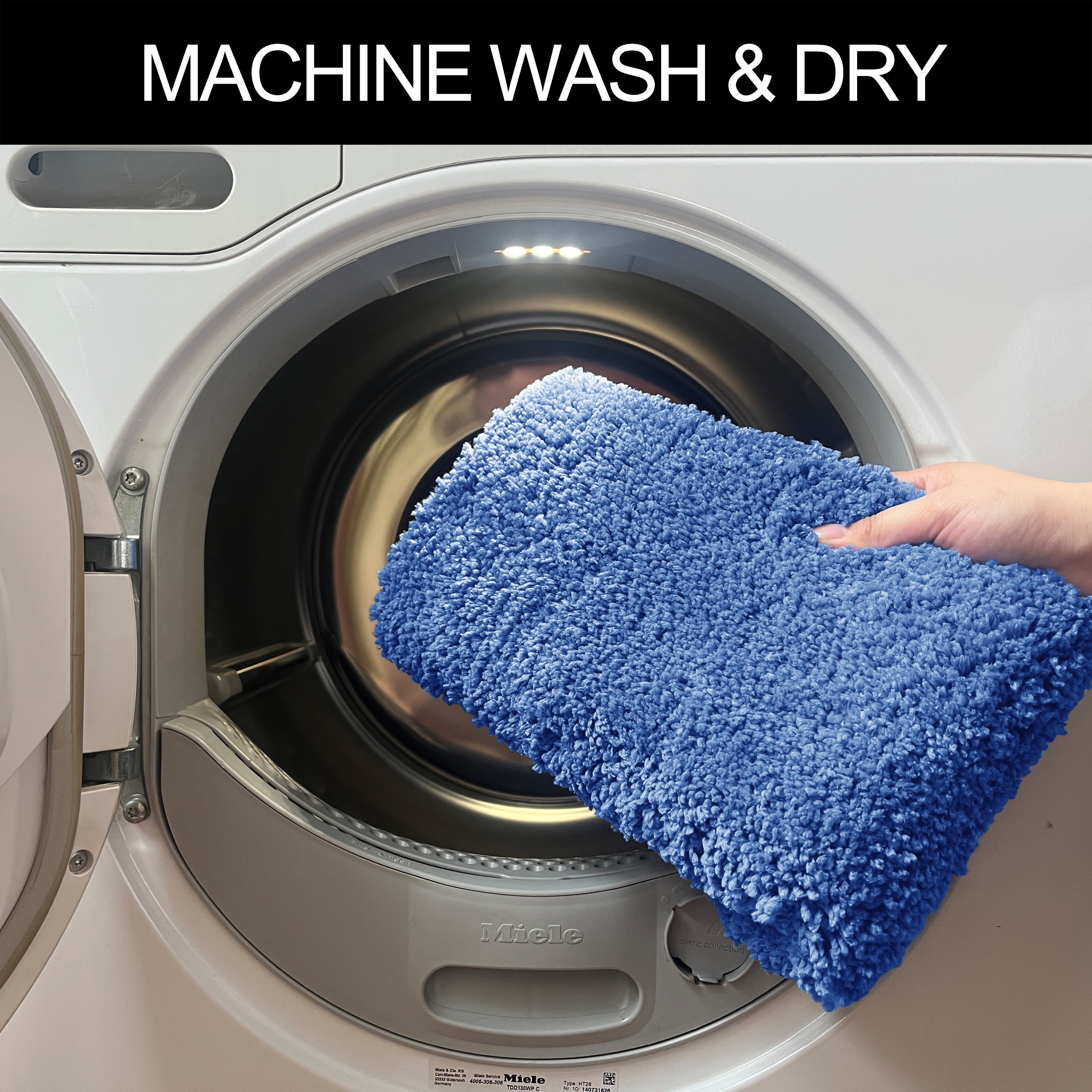 my home Badematte »Inga, Badezimmer Teppich, Badvorleger«, rutschhemmend beschichtet, schnell trocknend-strapazierfähig-fussbodenheizungsgeeignet, Badteppich, unifarben, weich, als halbrund und rechteckig erhältlich