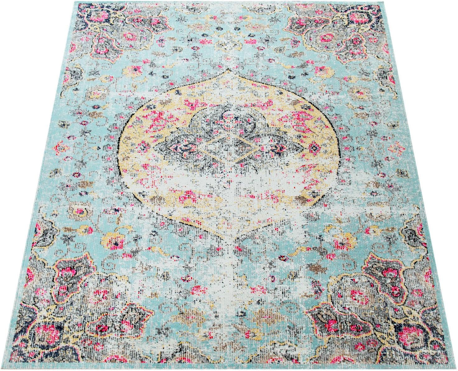 Image of Paco Home Teppich "Artigo 401" rechteckig 2 mm Höhe Kurzflor, Orient-Optik, Vintage Design, In- und Outdoor geeignet