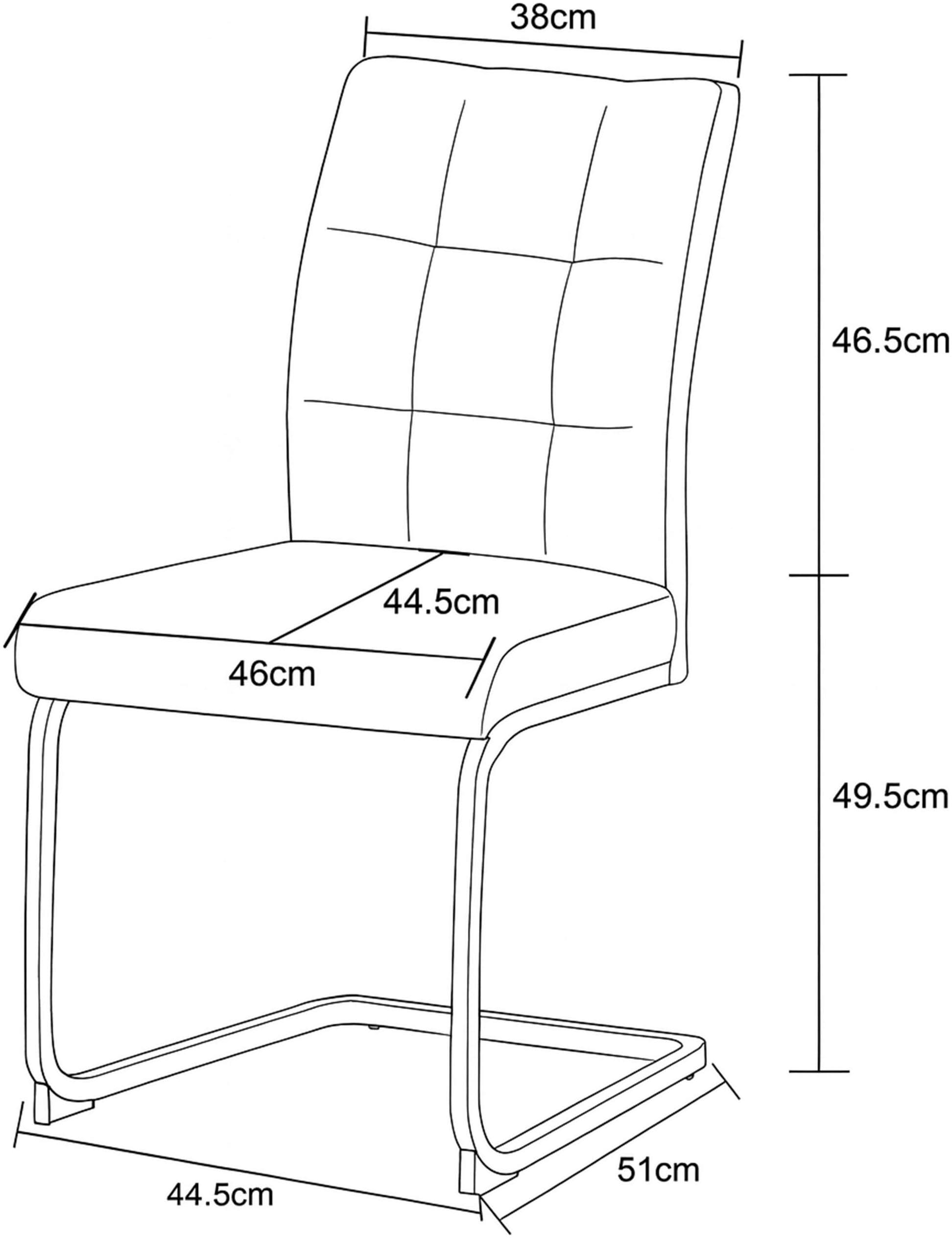Home affaire Esszimmerstuhl »BARRIE, 2er Set, mit Metallgestell in matt schwarz« (Set) 2 Stk.in verschiedenen Farben, Belsatbarkeit pro Stuhl 120 kg, mit Armlehne