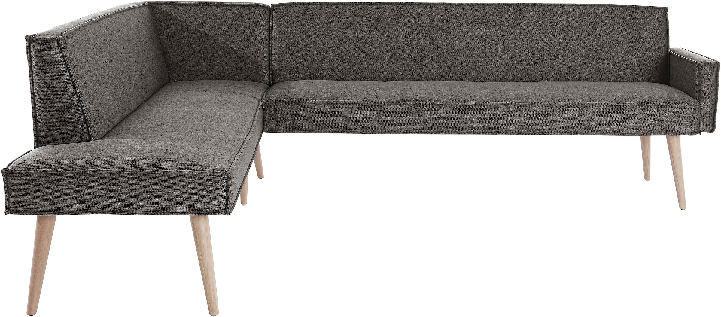 exxpo - sofa fashion Eckbank »Lungo, moderne Kedernaht, bequem und elegant, hoher Holzfuss«, hochwertige Detailverarbeitung, frei im Raum stellbar