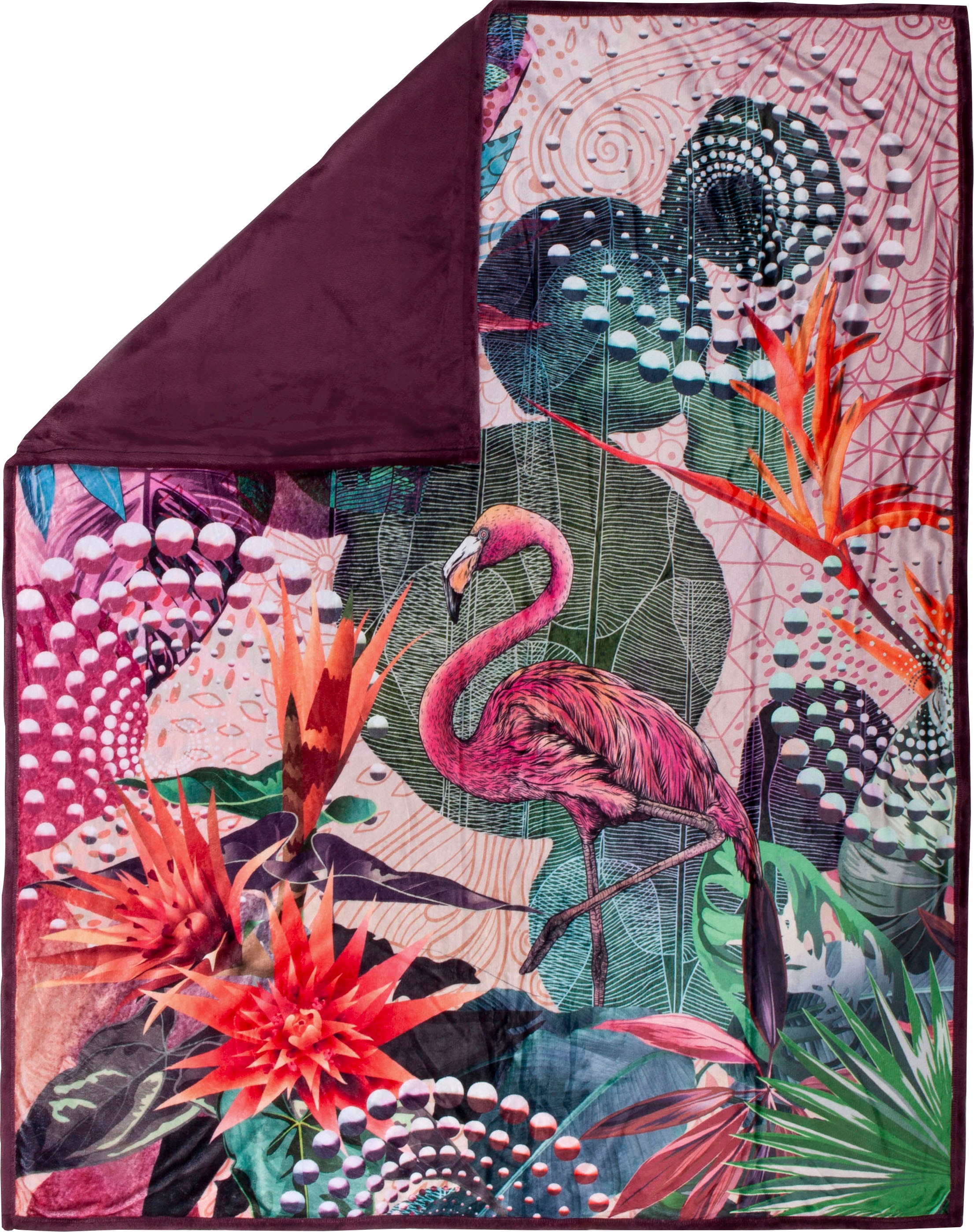 Image of hip Plaid »Sirke«, mit Mandala und Flamingo, Kuscheldecke bei Ackermann Versand Schweiz