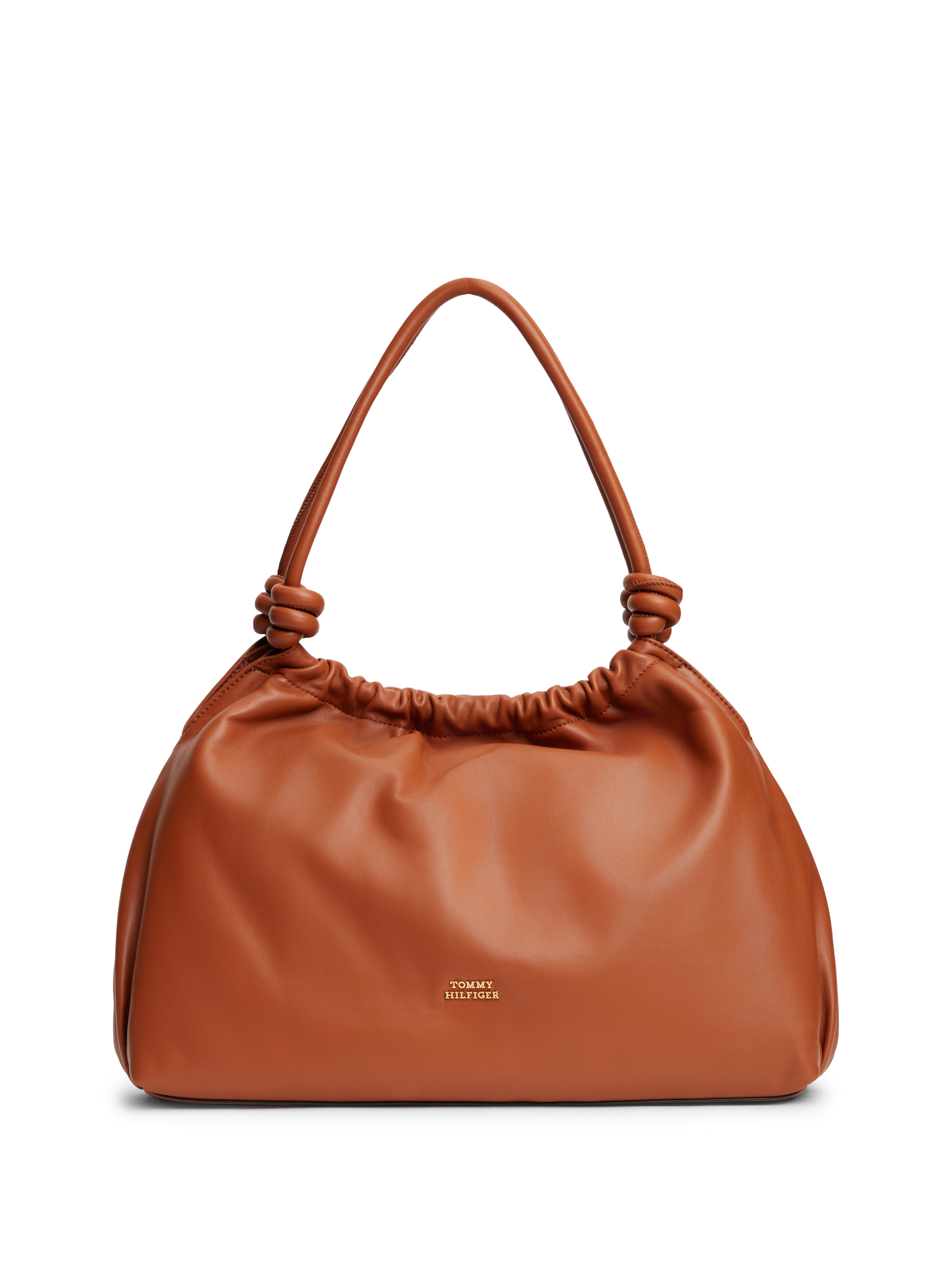 Image of Tommy Hilfiger Hobo "TH SOFT LEATHER HOBO" Damen Handtasche, Schultertasche, Umhängetasche mit goldfarbenem Logo