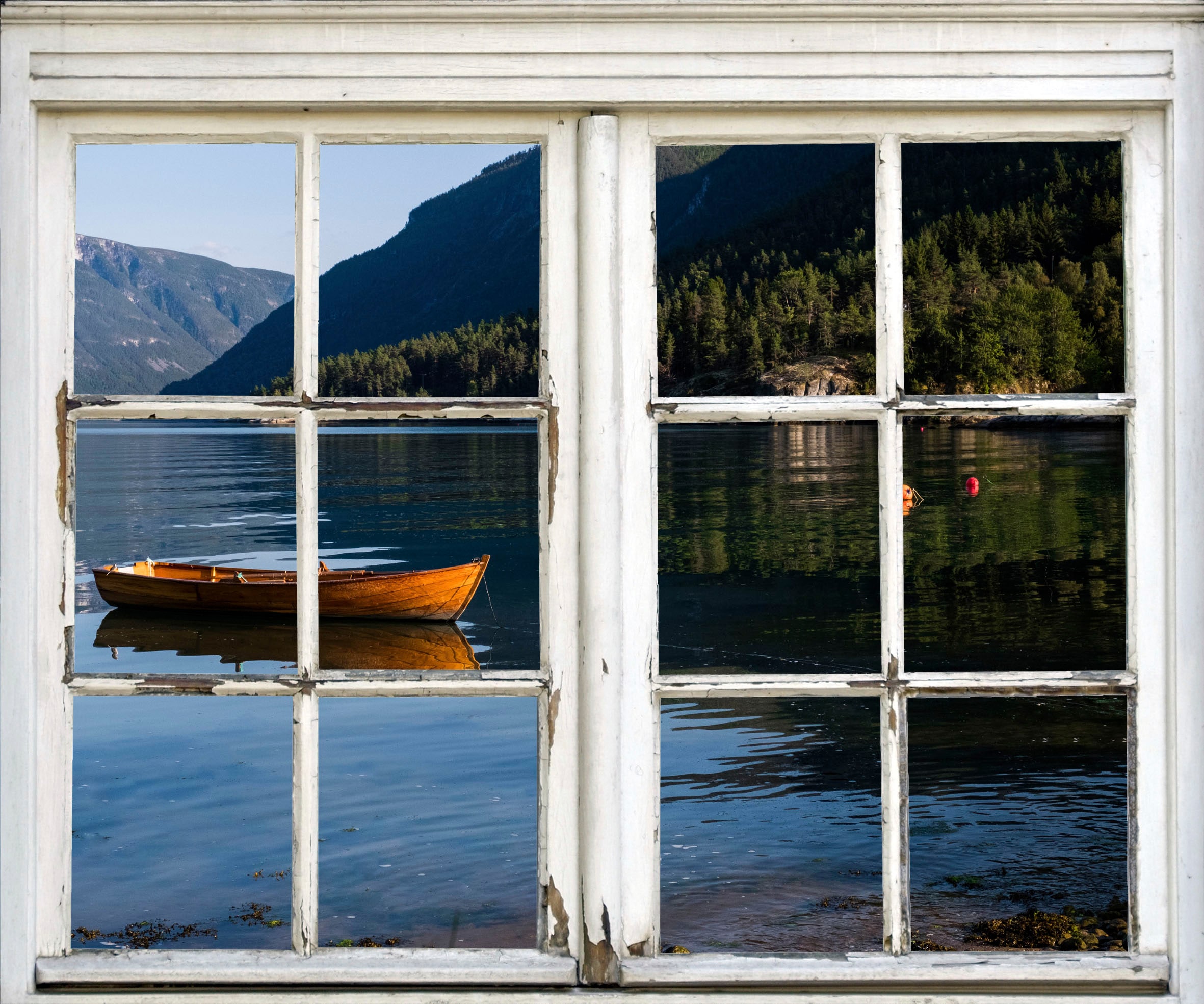 Image of queence Wandsticker "Boot auf See" Wandsticker, Wandbild, selbstklebend, 3D, Fenster