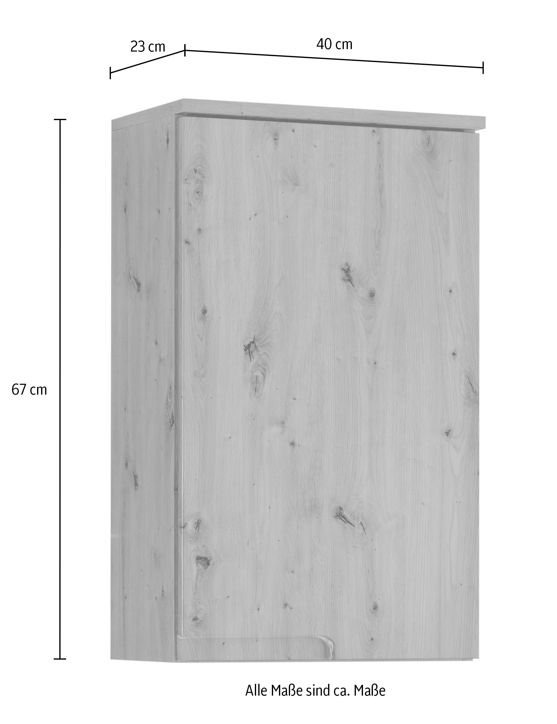 BASIC by Balculina Armoire suspendue »Spice, Badezimmerschrank BxTxH 40x67x23 cm« 1 cuis tlg. largeur 40 cm, poignées encastrées