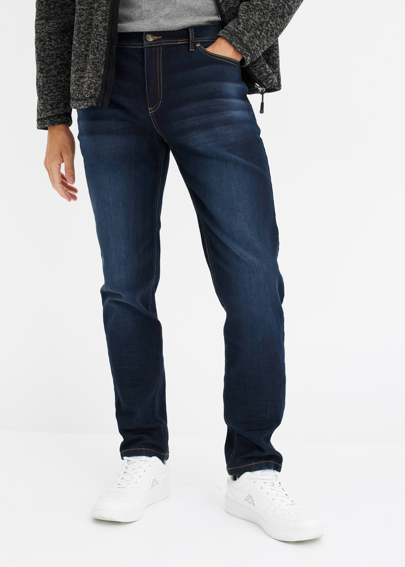 Image of bonprix Slim-fit-Jeans "Slim Fit Stretch-Jeans, Tapered" tapered Schnittverlauf, verkürzte Länge, mit Stretch-Anteil