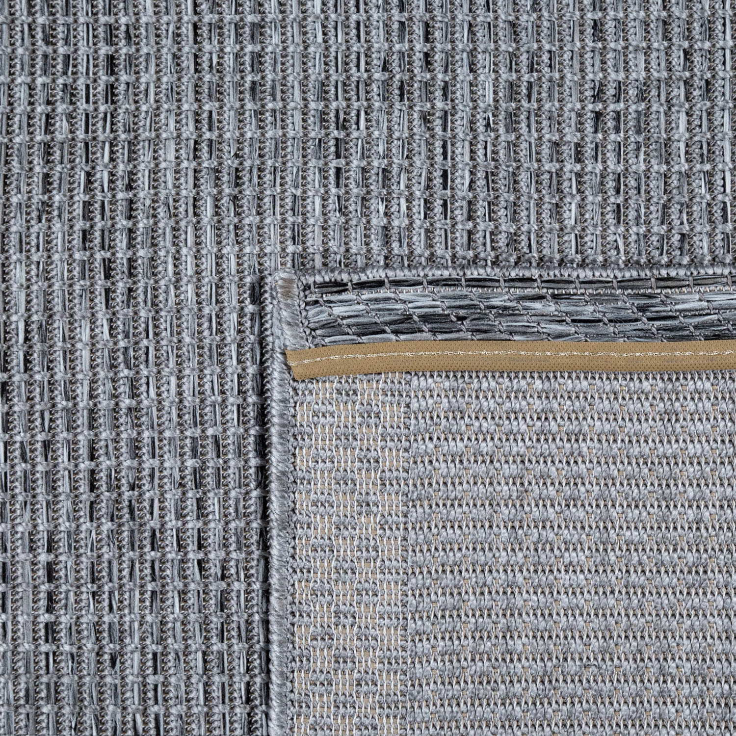 Paco Home Teppich »Quebec 135«, rund, 4 mm Höhe, Flachgewebe, meliert, In- und Outdoor geeignet, Wohnzimmer