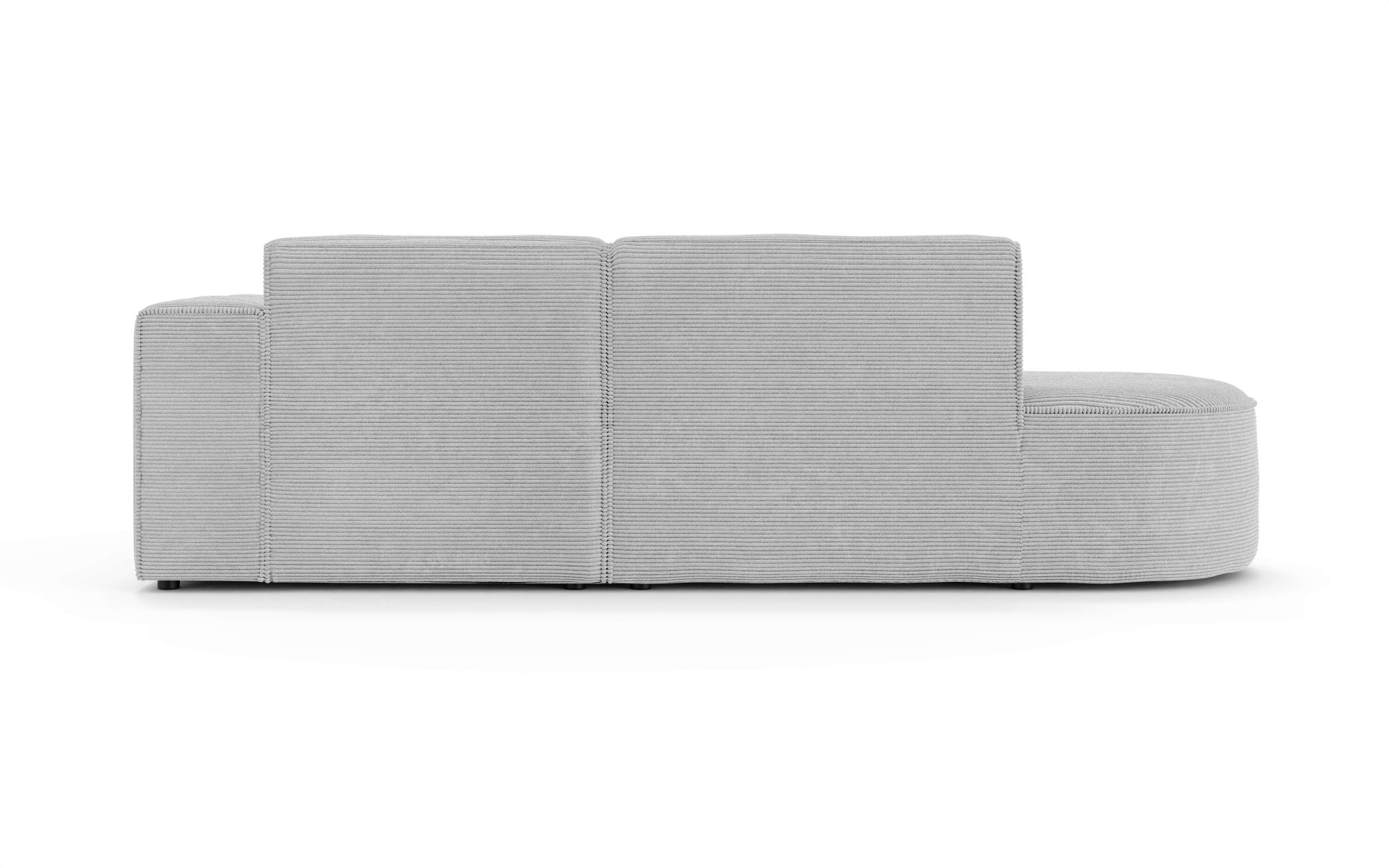 GOODproduct Ecksofa »ADELLA XL Design-Sofa mit Recamiere rechts/links, 263/159/76 cm« L-Form XL mit Wellenunterfederung, runde Form, auch in Cord