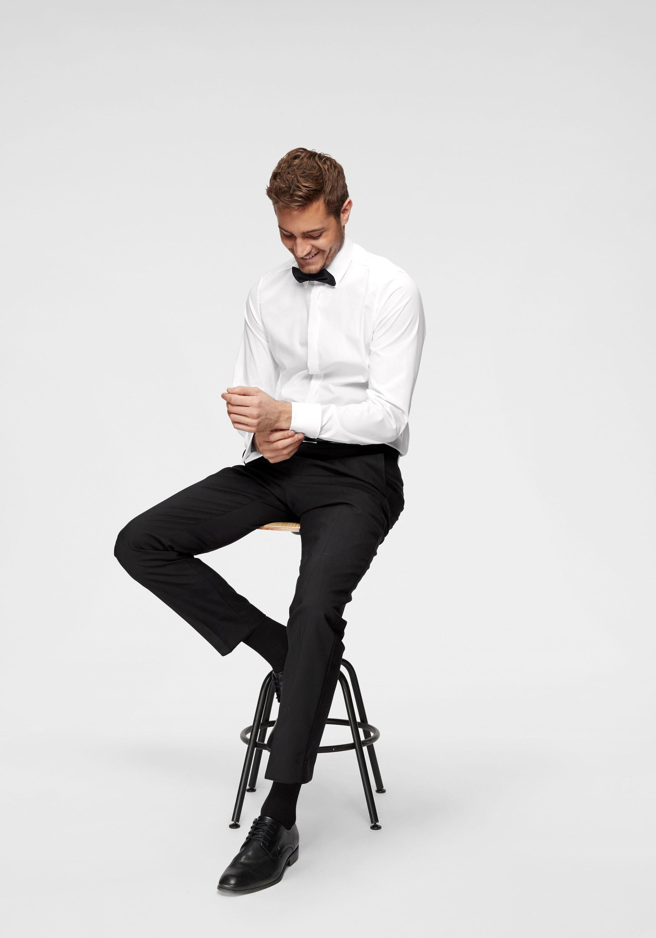 OLYMP Smokinghemd »Level Five body fit« Umschlagmanschetten,verdeckte Knopfleiste