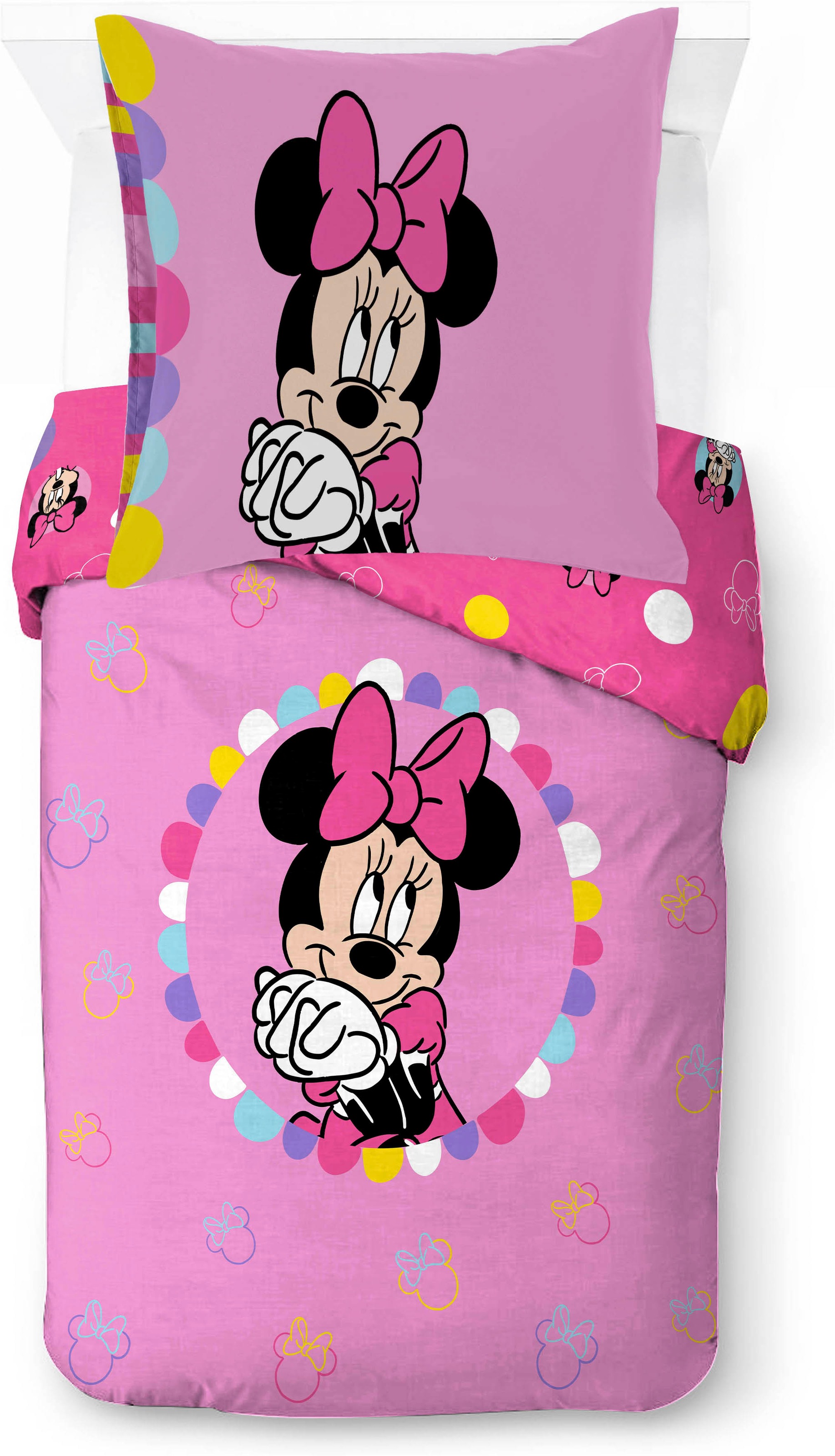 Image of Disney Kinderbettwäsche "Minnie Mouse Happy" 2 100% Baumwolle