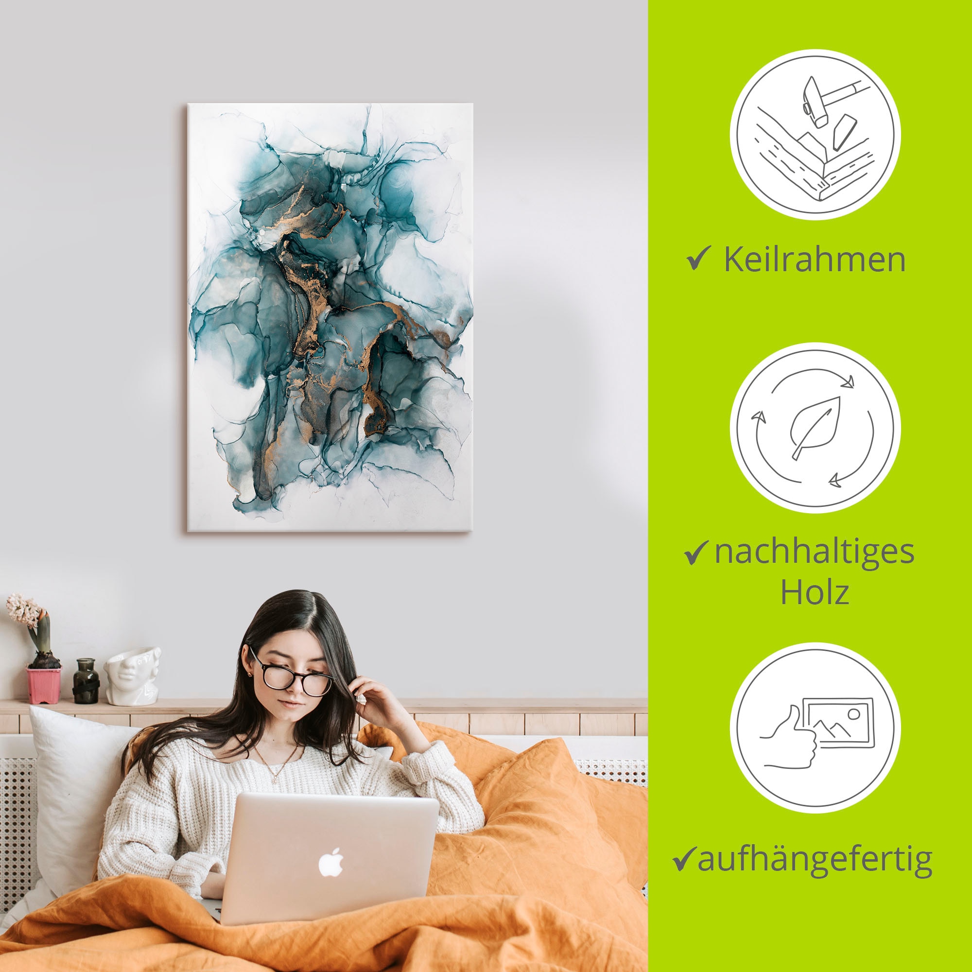 Artland Leinwandbild »Samurai« Gegenstandslos 1 Stk. tlg. auf Holzrahmen gespannt